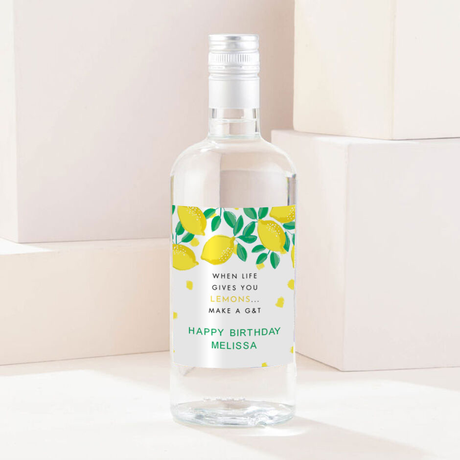 Personalised Birthday Gin - When Life Gives You Lemons ... 