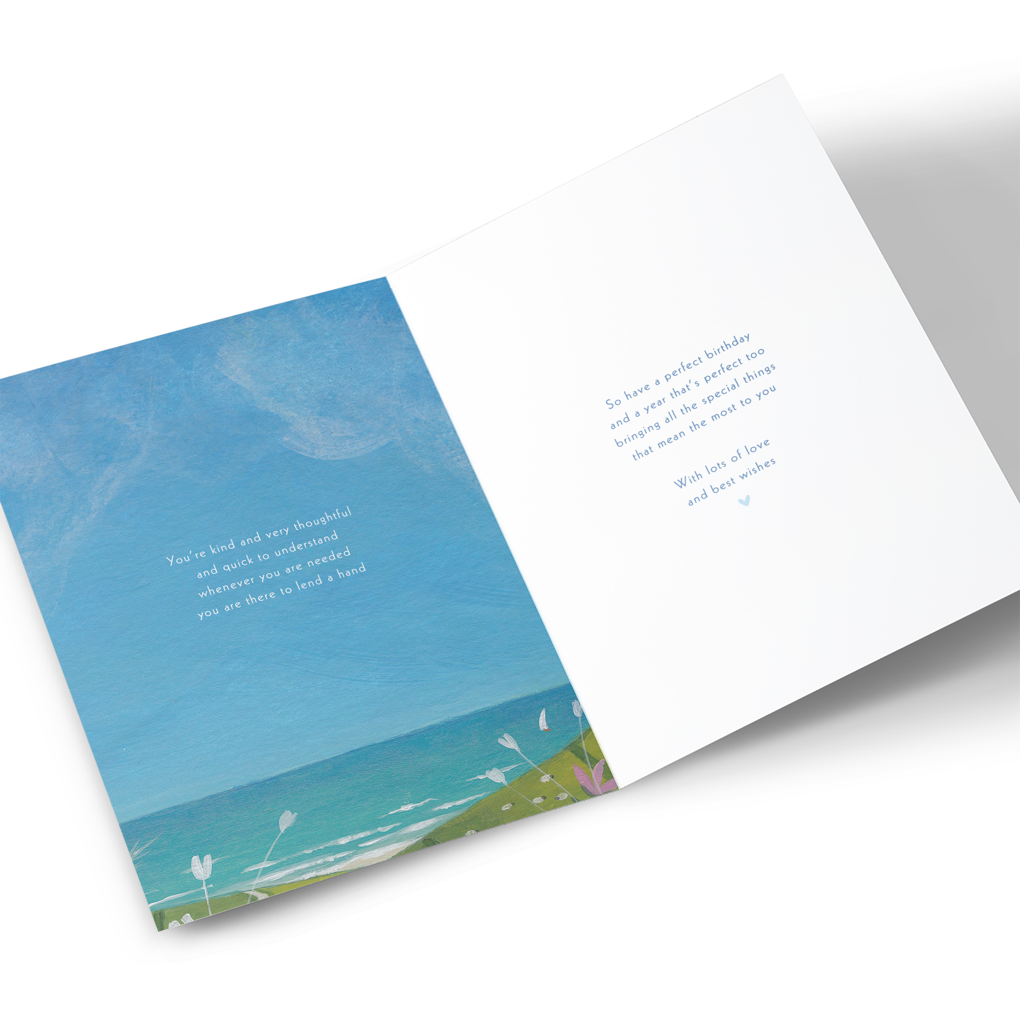 Birthday Card - Countryside and Sea, Granny