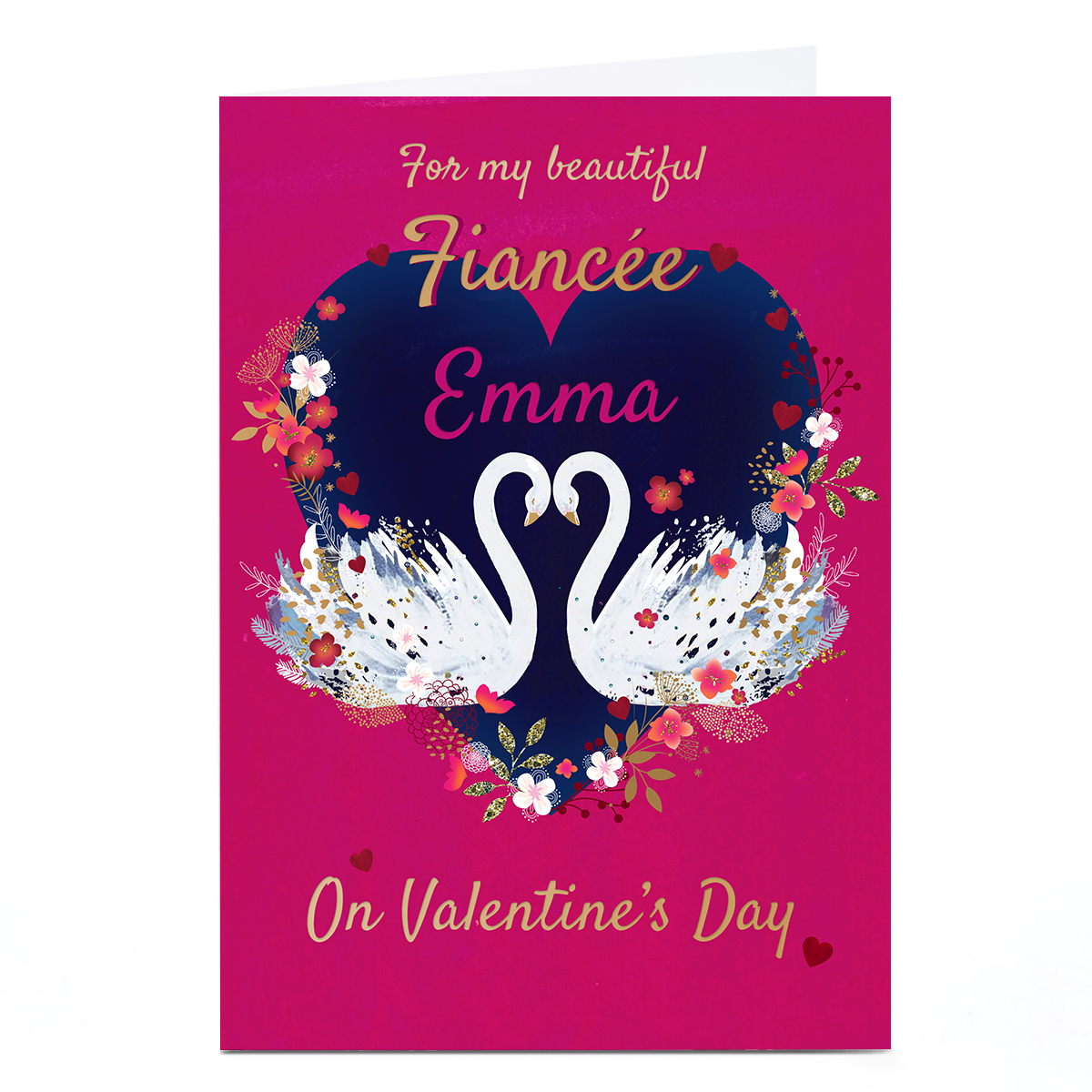 Personalised Kerry Spurling Valentine's Day Card - FiancÃƒÆ’Ã‚Â©e, Swans