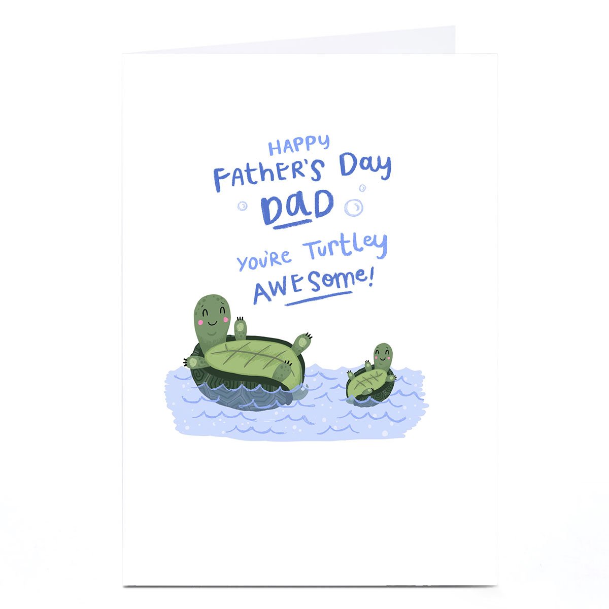 Personalised Blue Kiwi Father's Day Card - Dad Turtley Awesome