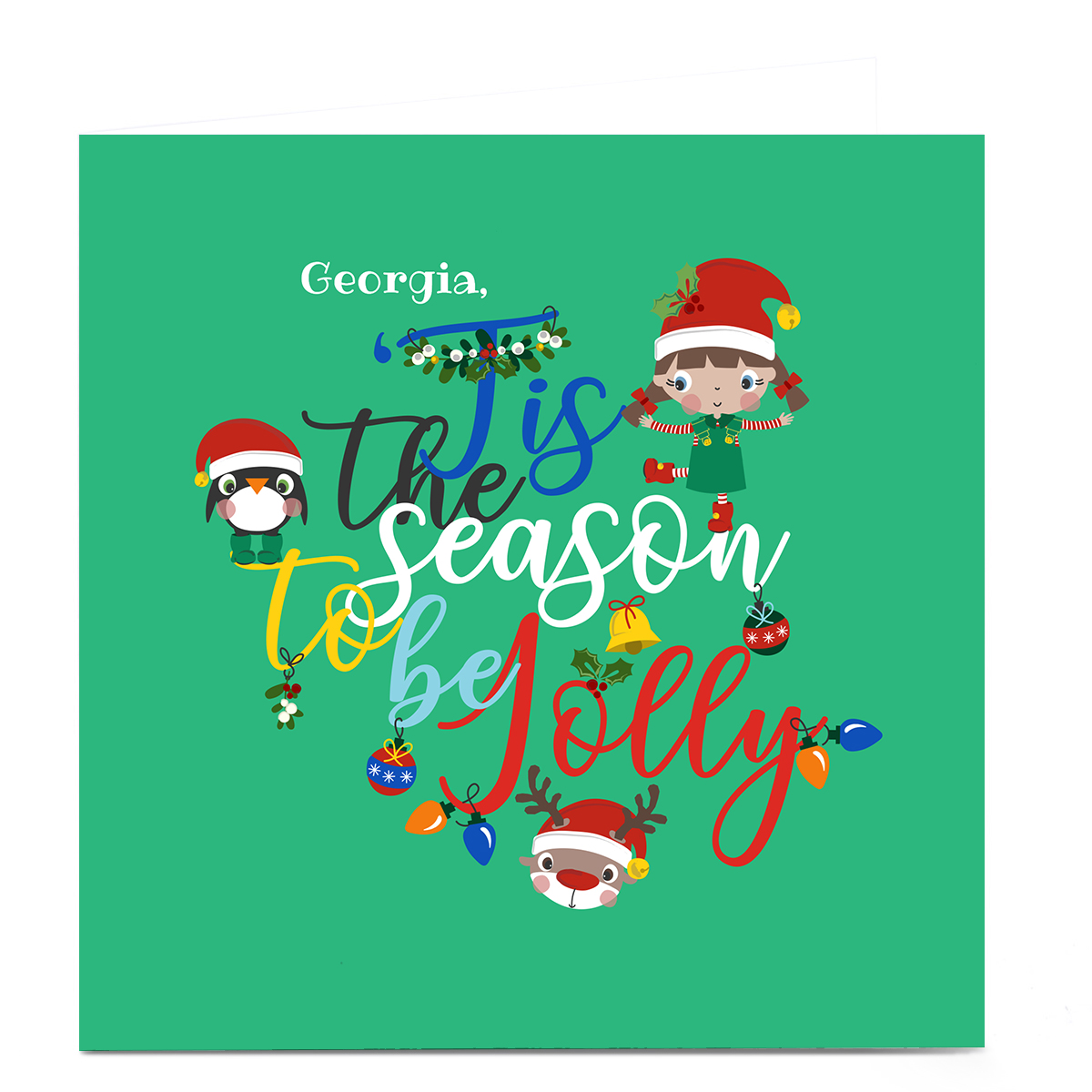Personalised Rachel Griffin Christmas Card - Tis the Season