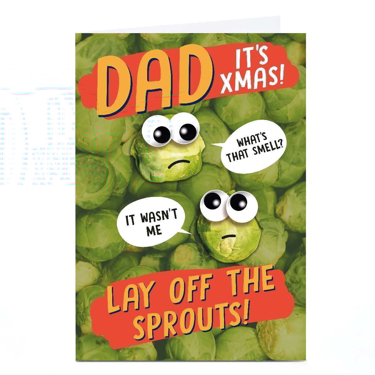 Personalised Bangheads Christmas Card - Lay Off The Sprouts