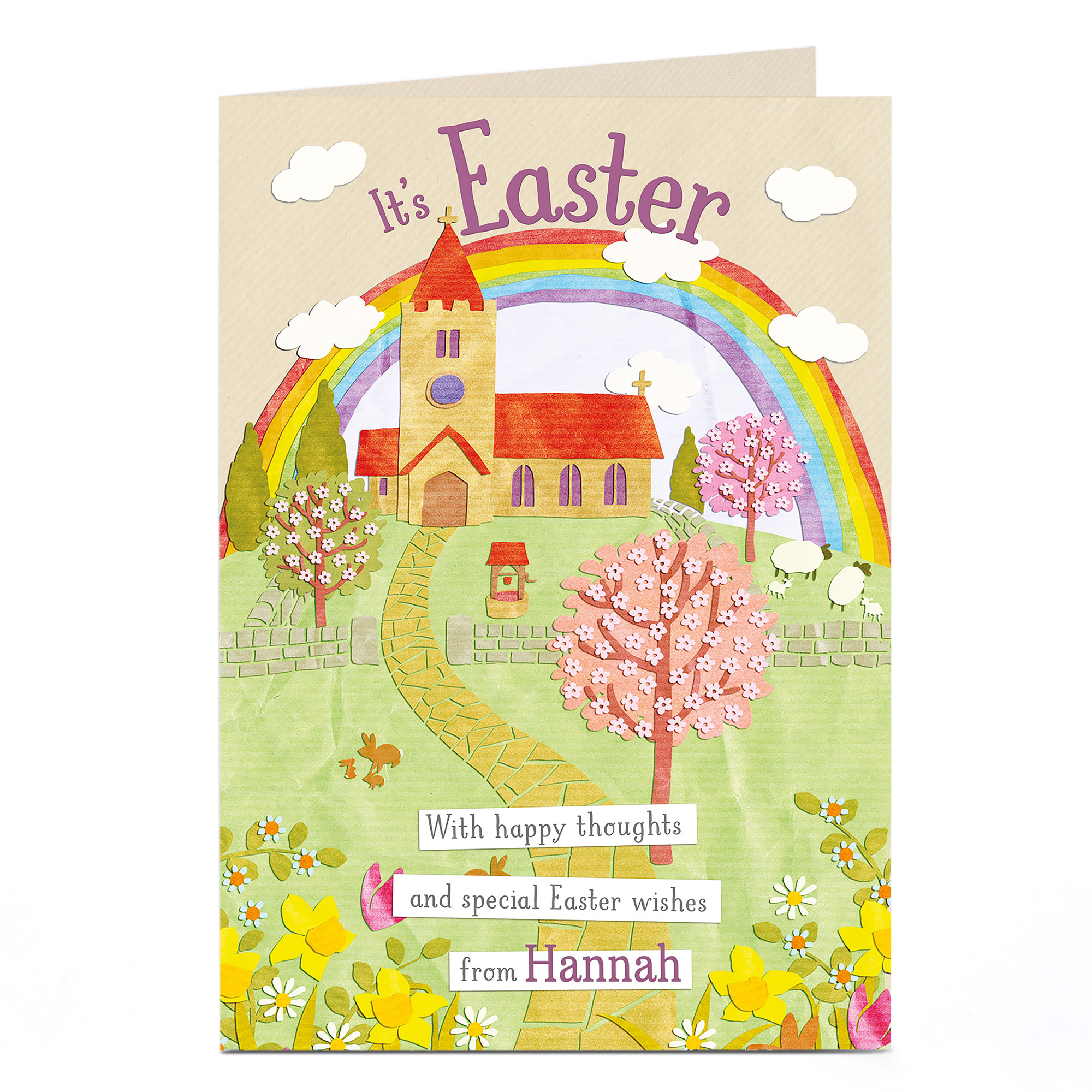 Personalised Easter Card - Rainbow Church