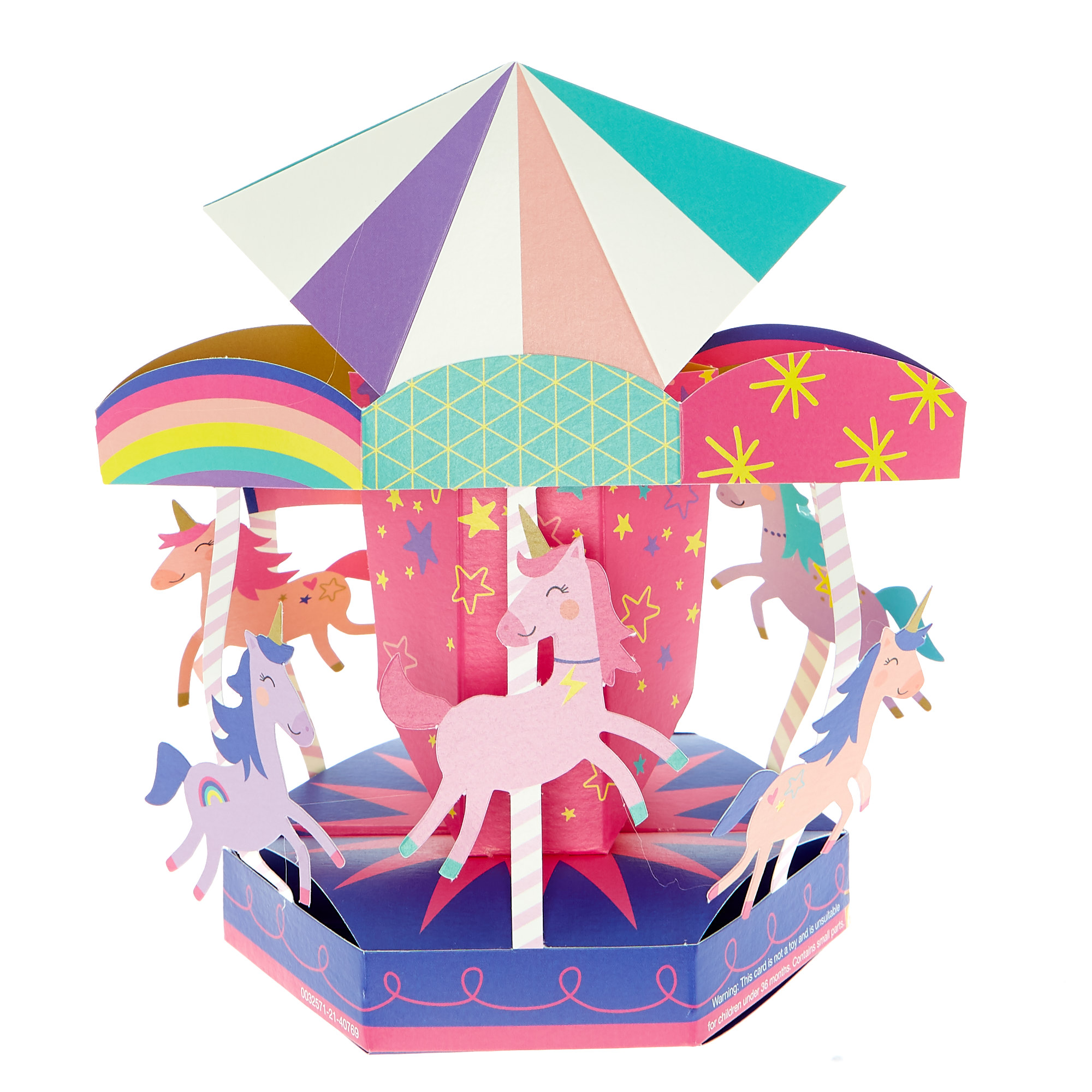 Exquisite Collection Pop-Up 3D Birthday Card - Carousel 