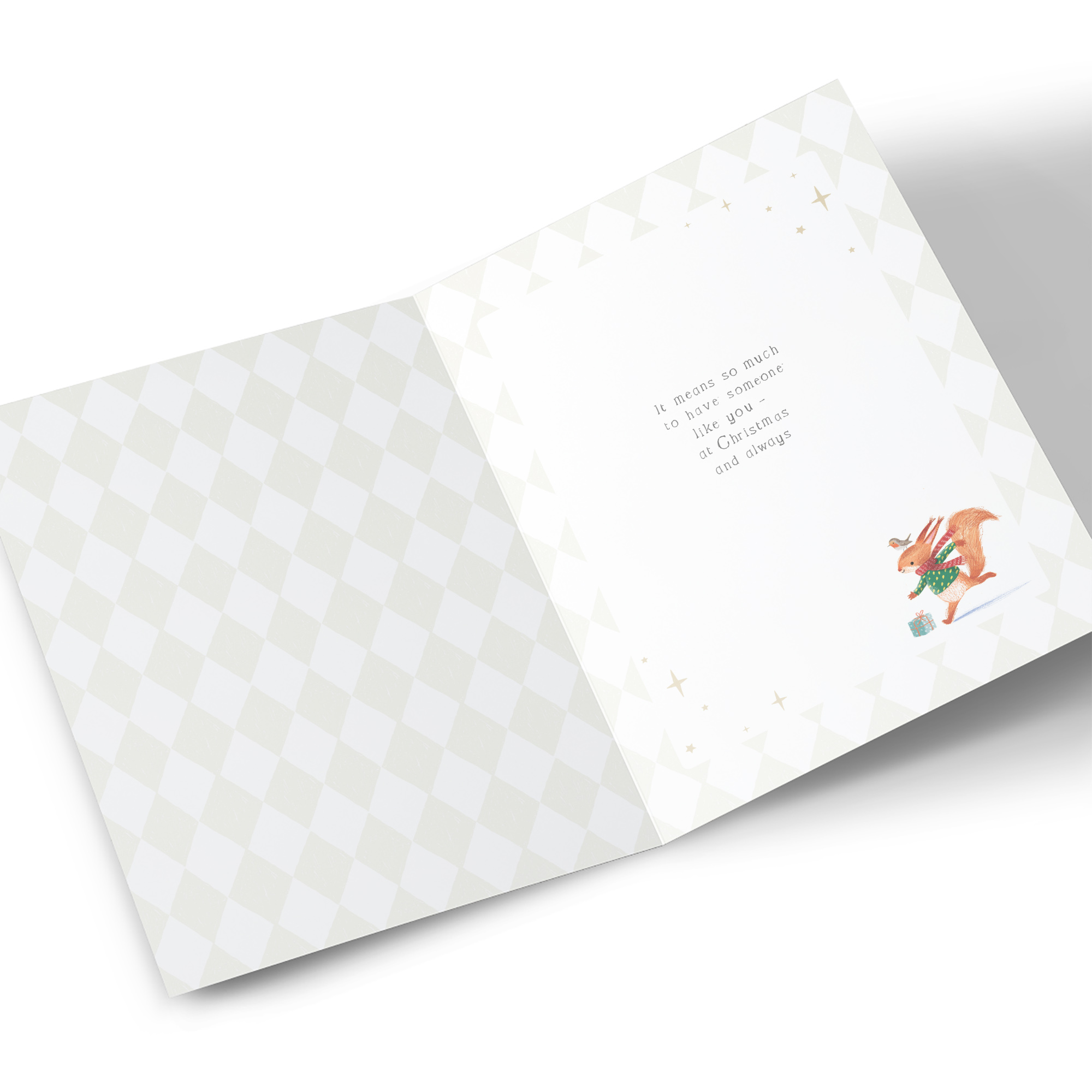 Christmas Card - Red Squirrel and Sled, Foster Dad