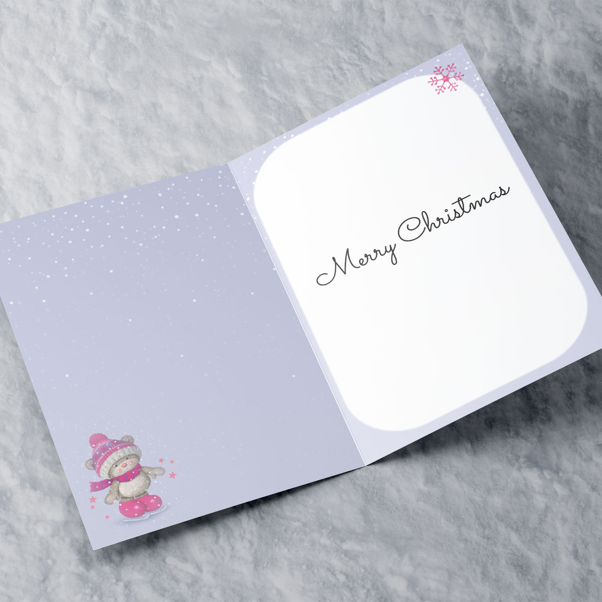 Hugs Photo Christmas Card - Pink Ice Skating