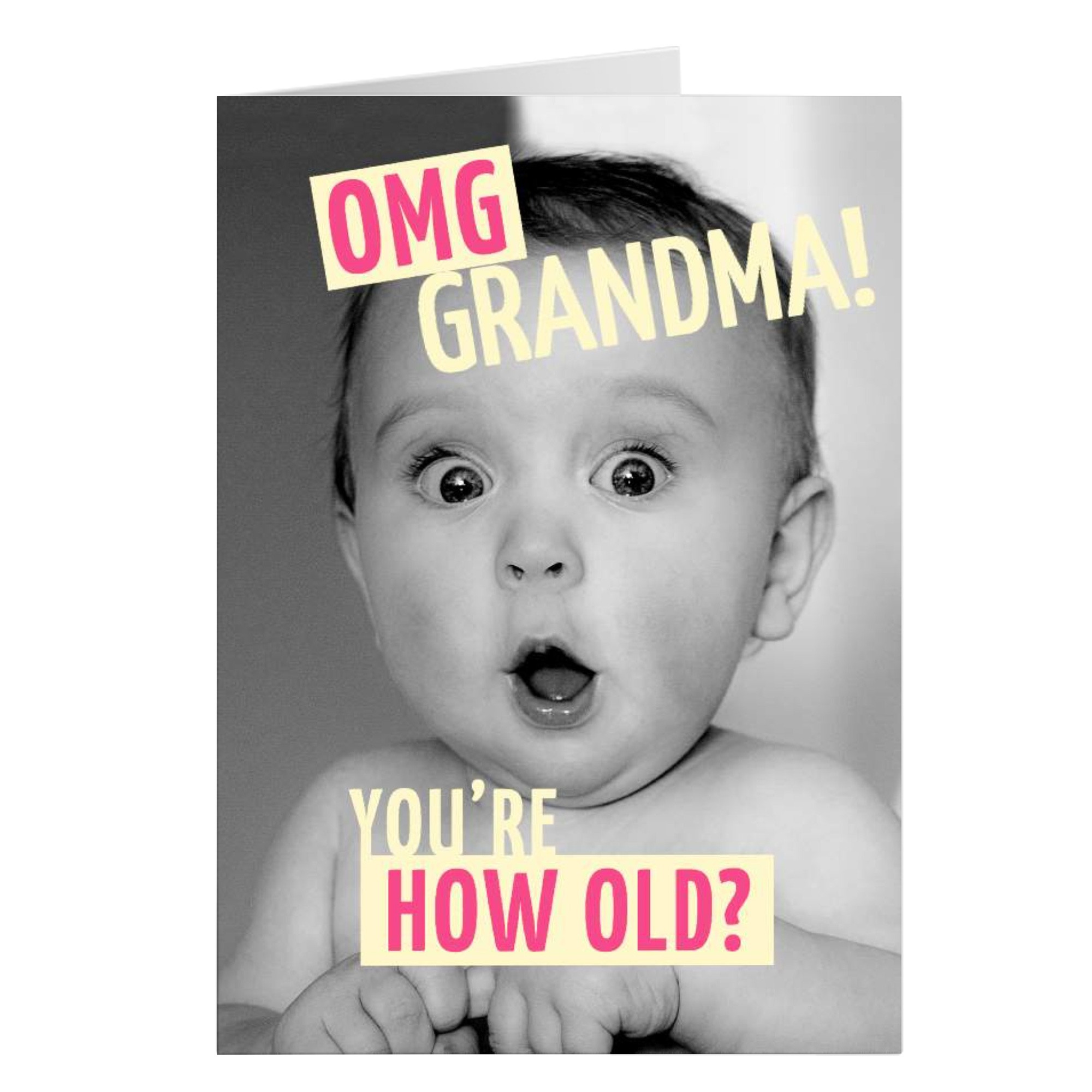 Personalised Birthday Card - OMG Grandma, You're How Old?