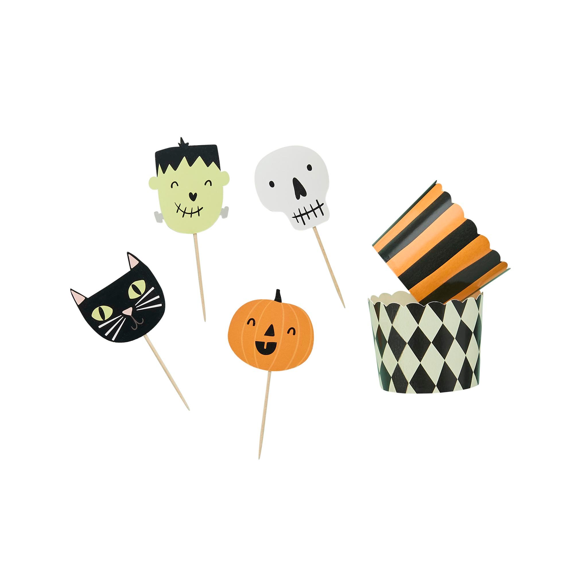 Spooky Friends Food Cups & Picks Set - Pack of 12