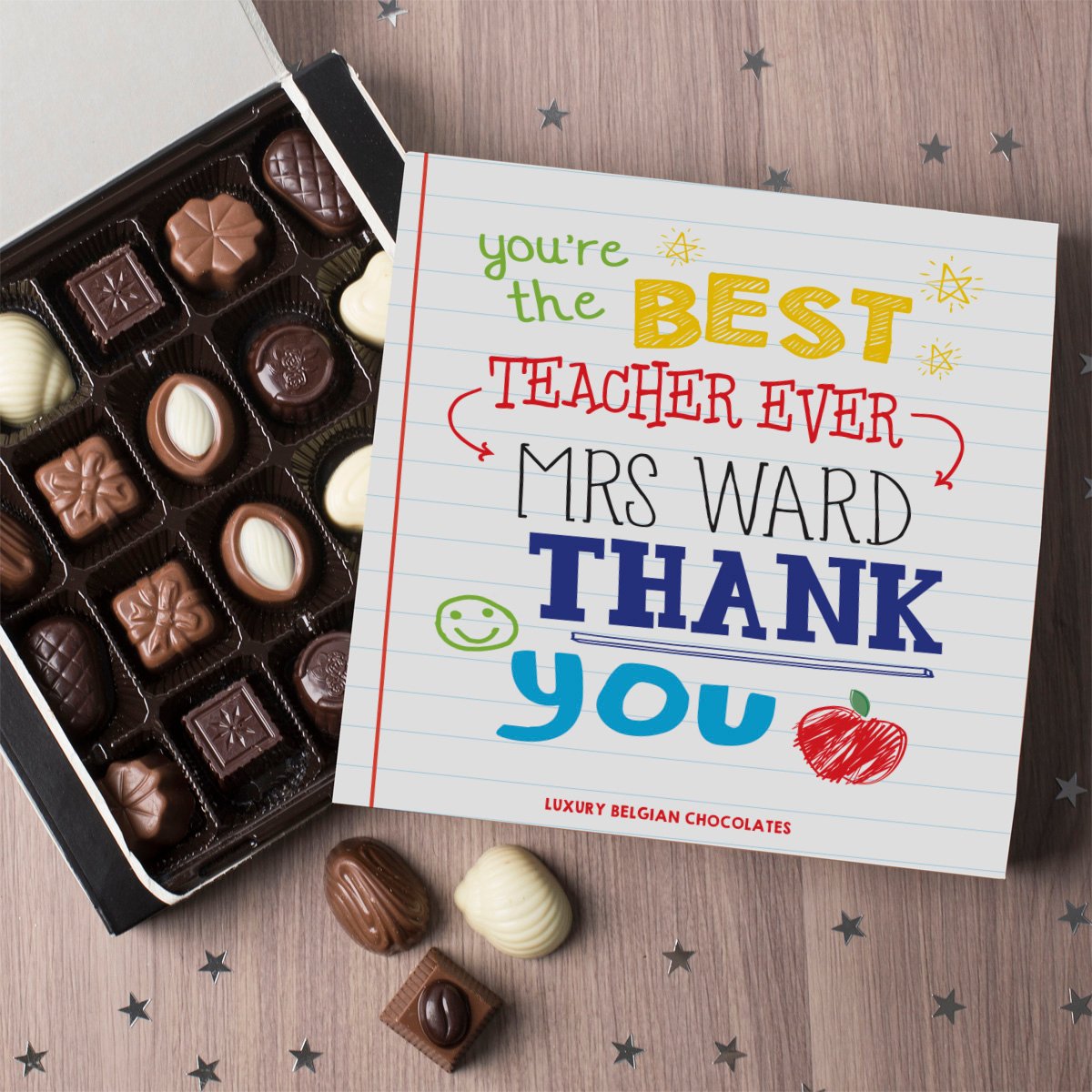 Personalised Belgian Chocolates - Best Teacher