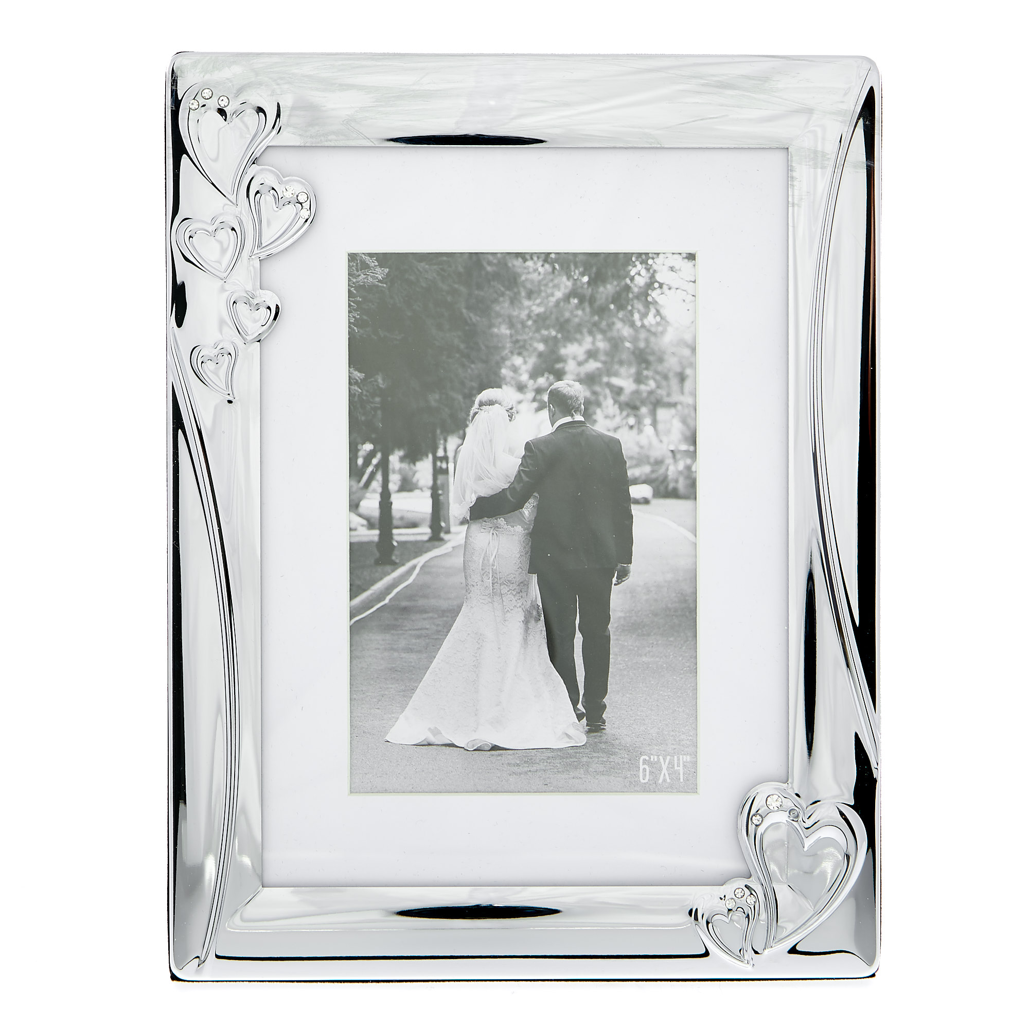 Happily Ever After Silver Love Hearts Photo Frame