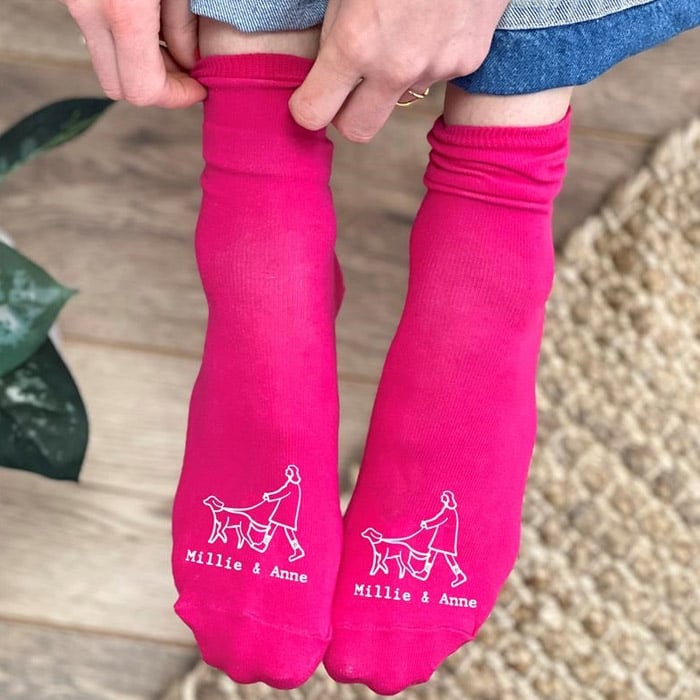 Dog and Owner Personalised Walking Socks