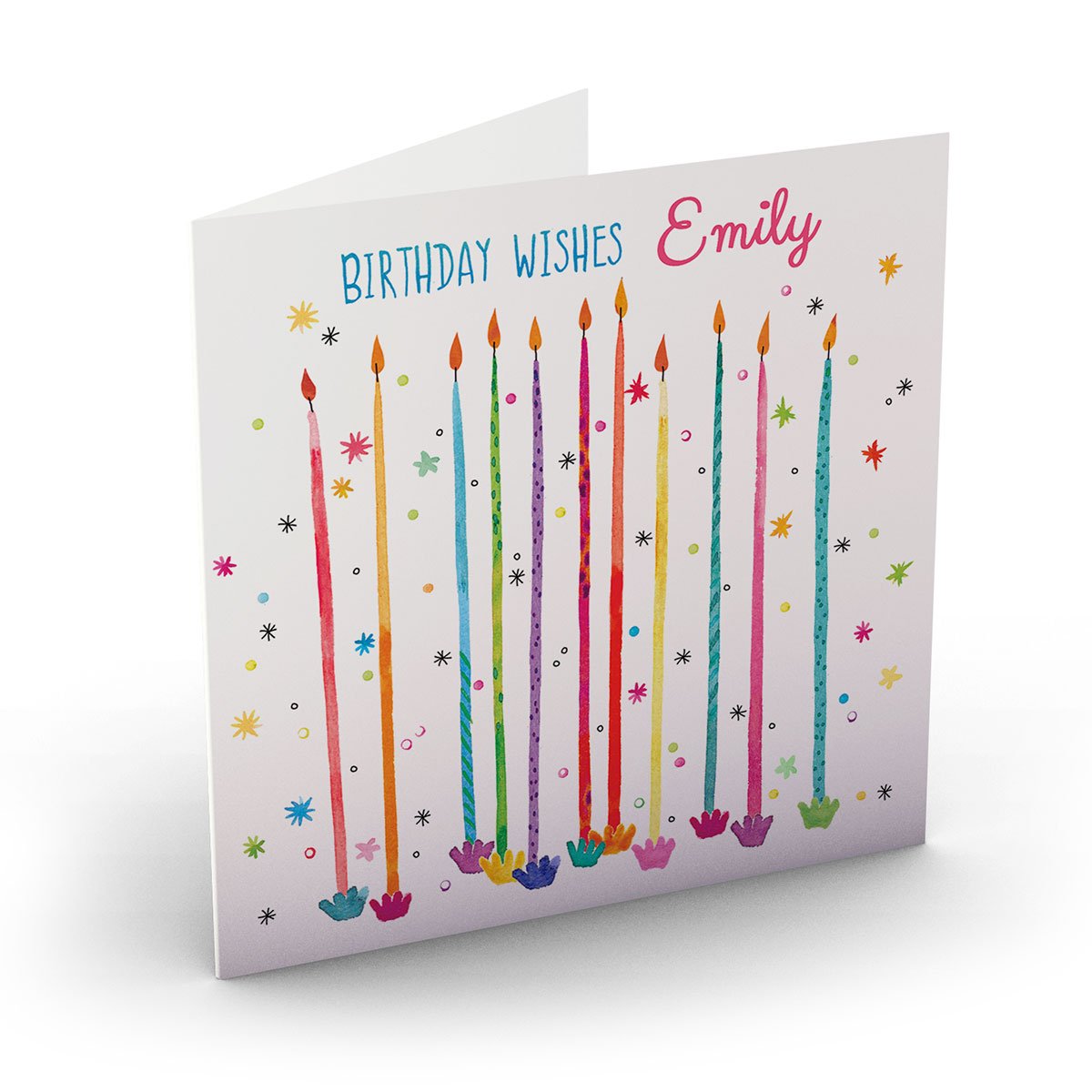 Personalised Nik Golesworthy Birthday Card - Colourful Candles