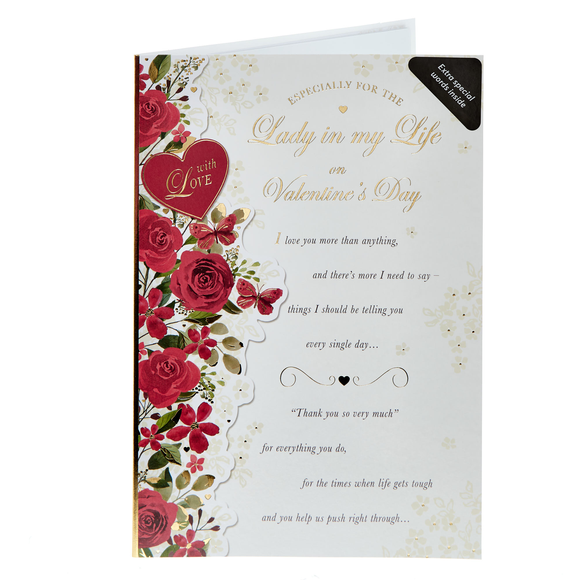 Lady In My Life Floral Border Valentine's Day Card 