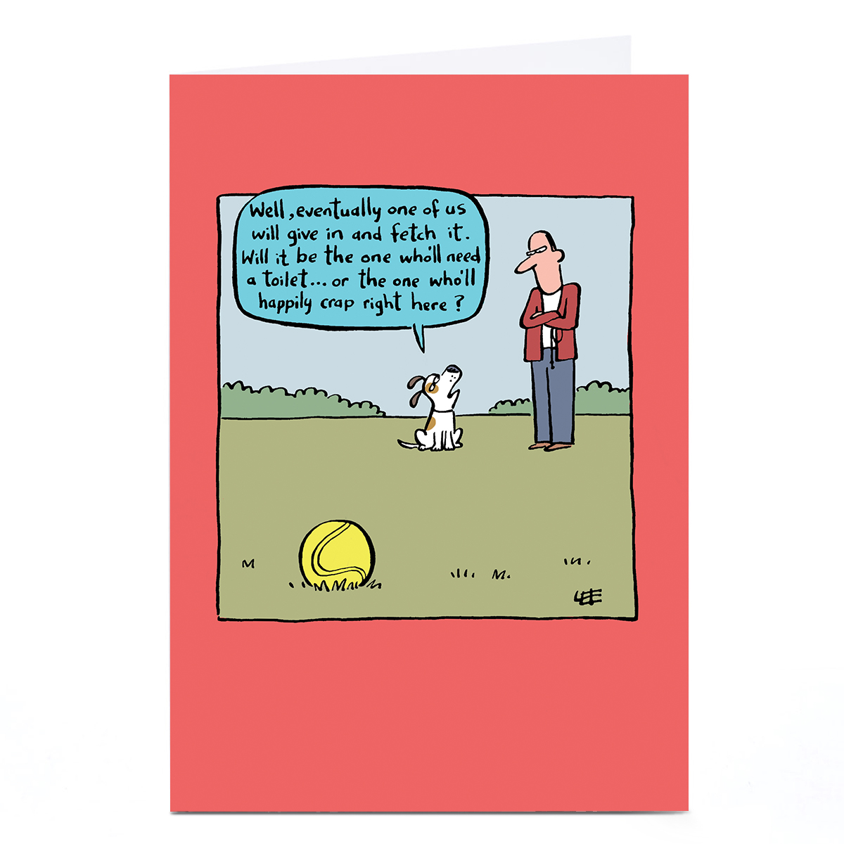 Personalised Lee Fearnley Card - Dog Fetch Ball