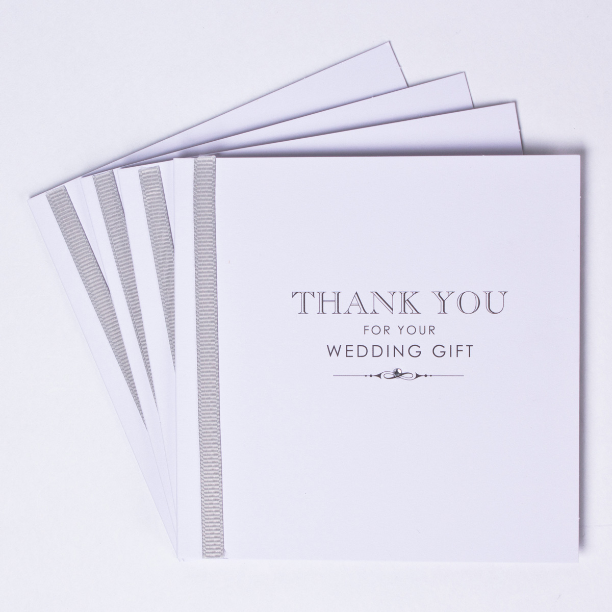 White Wedding Gift Thank You Cards, Pack of 10