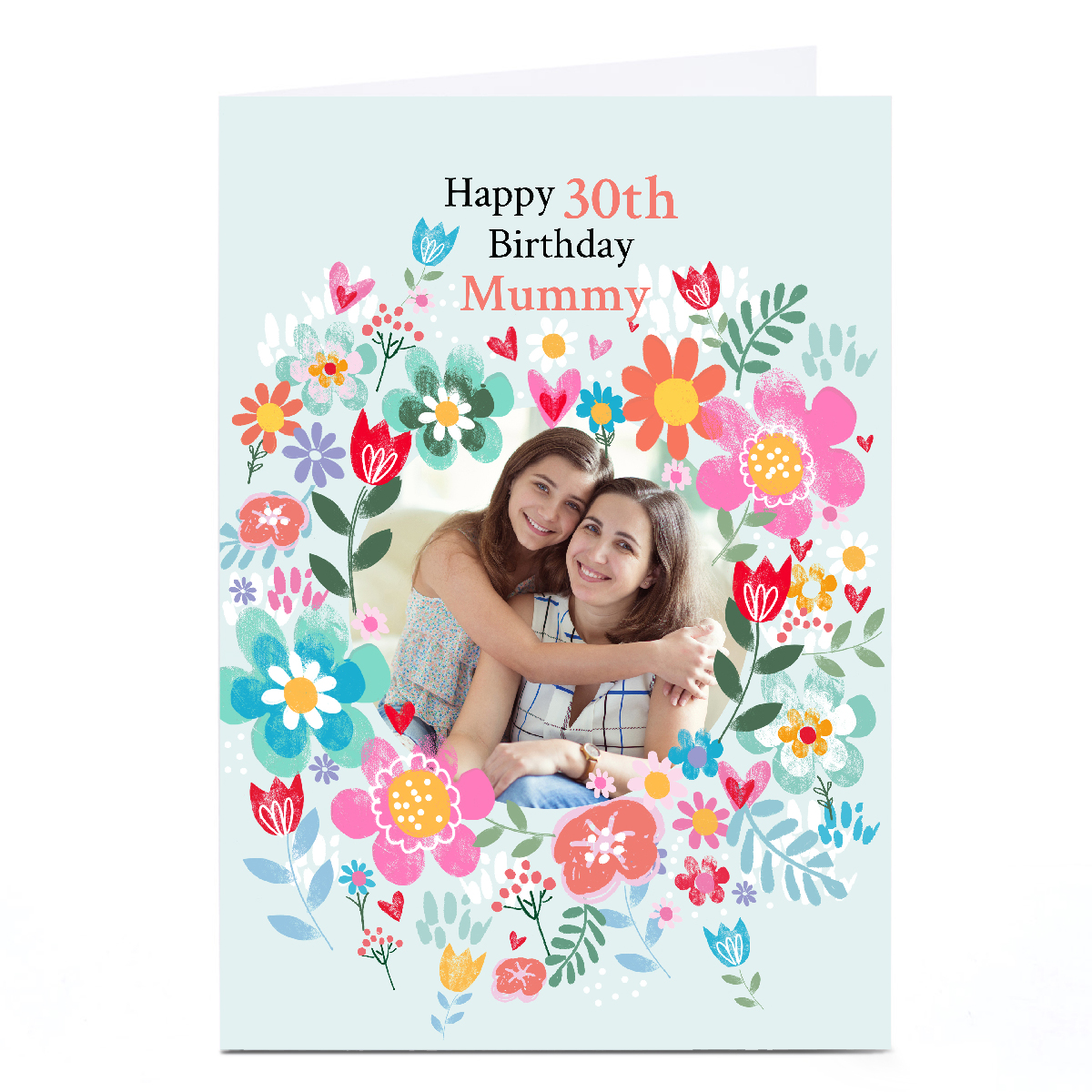 Photo Lindsay Loves to Draw 30th Birthday Card - Flower Frame, Editable Age & Recipient