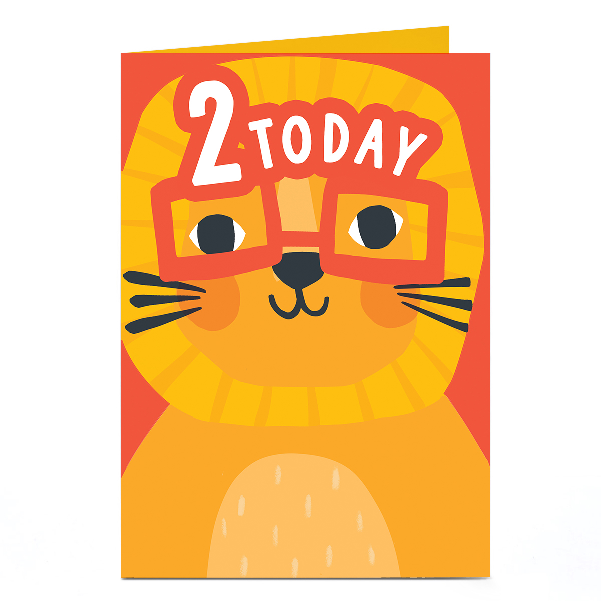 2nd Birthday Card - Orange Lion