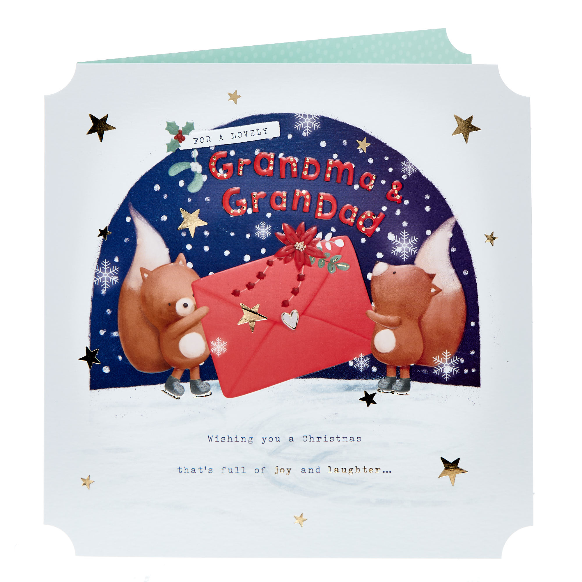 Grandma & Grandad Joy & Laughter Christmas Card