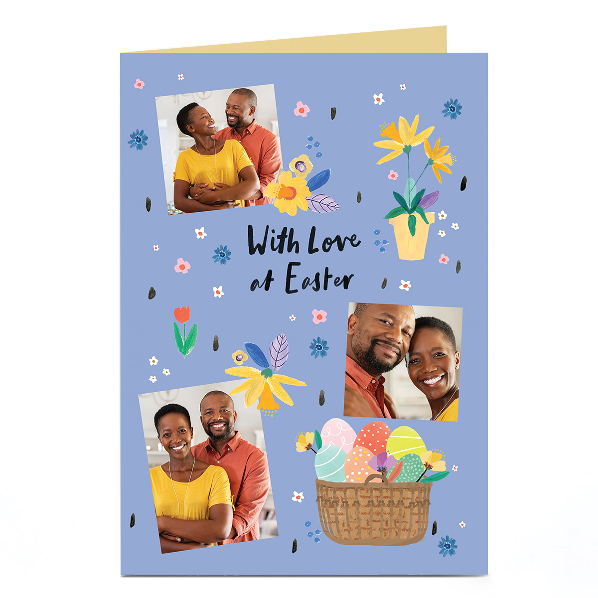 Photo Easter Card - Lilac Florals and Egg Basket