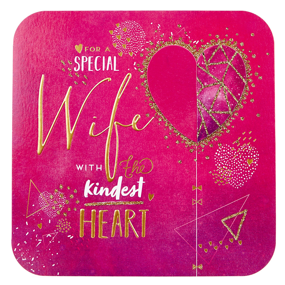 Exquisite Collection Valentine's Day Card - Special Wife, Pink & Gold