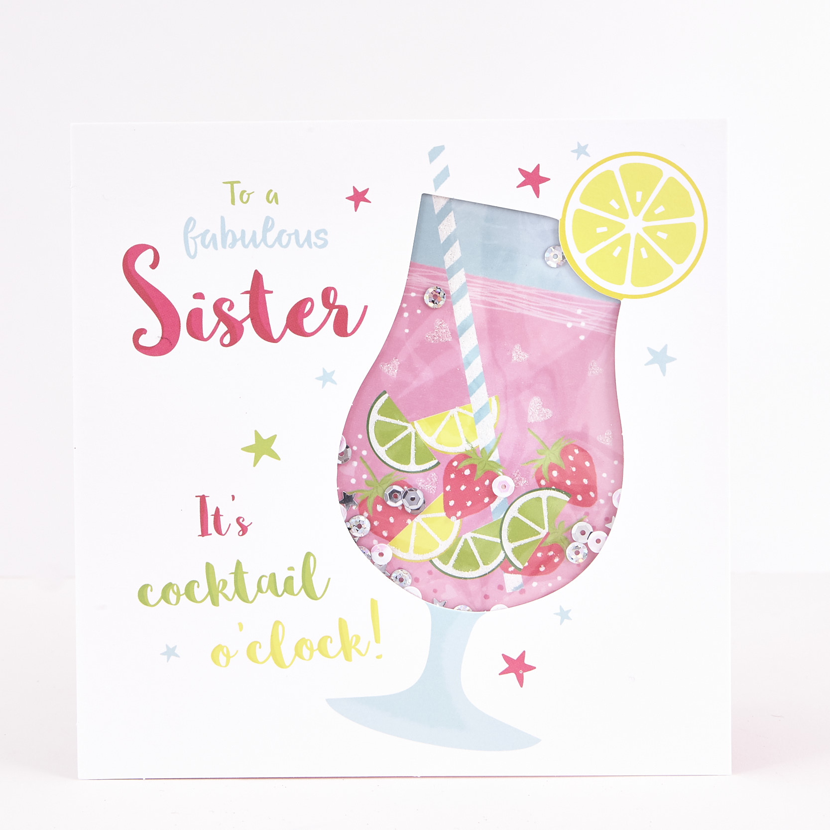 Boutique Collection Birthday Card - Sister, Cocktail