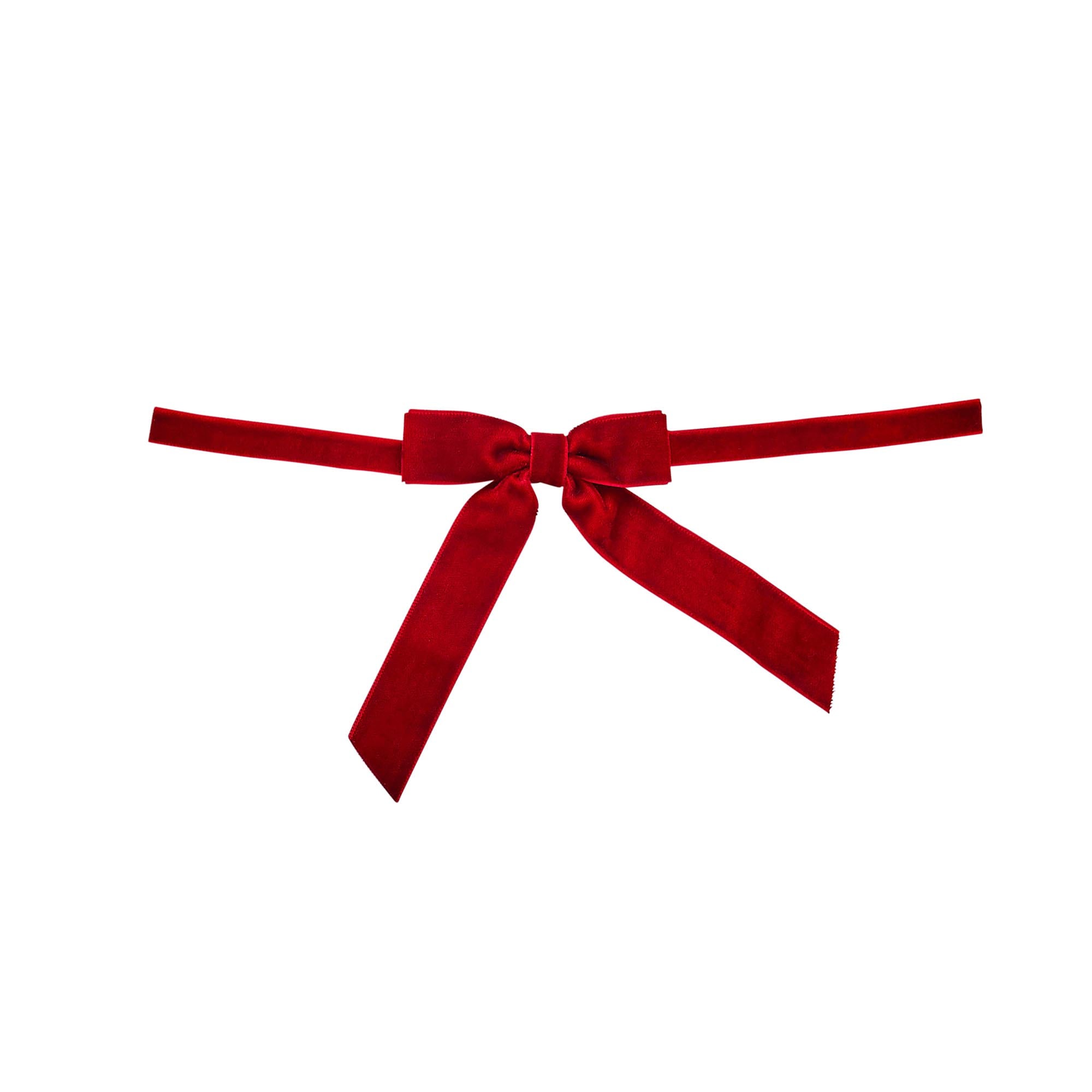 Red Velvet Bow Tie Decorations - Pack of 6