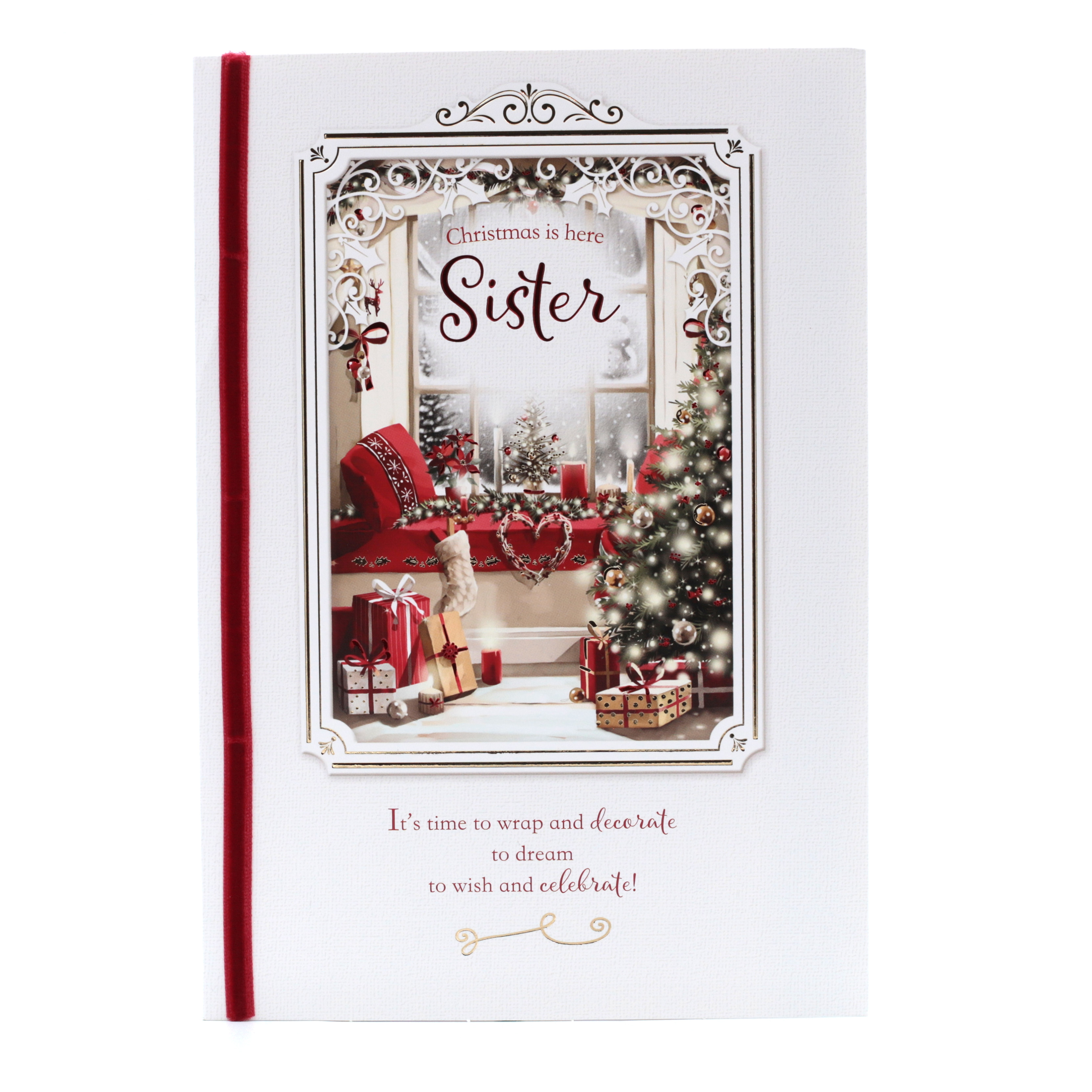 Christmas Card - Sister, Traditional Christmas Tree