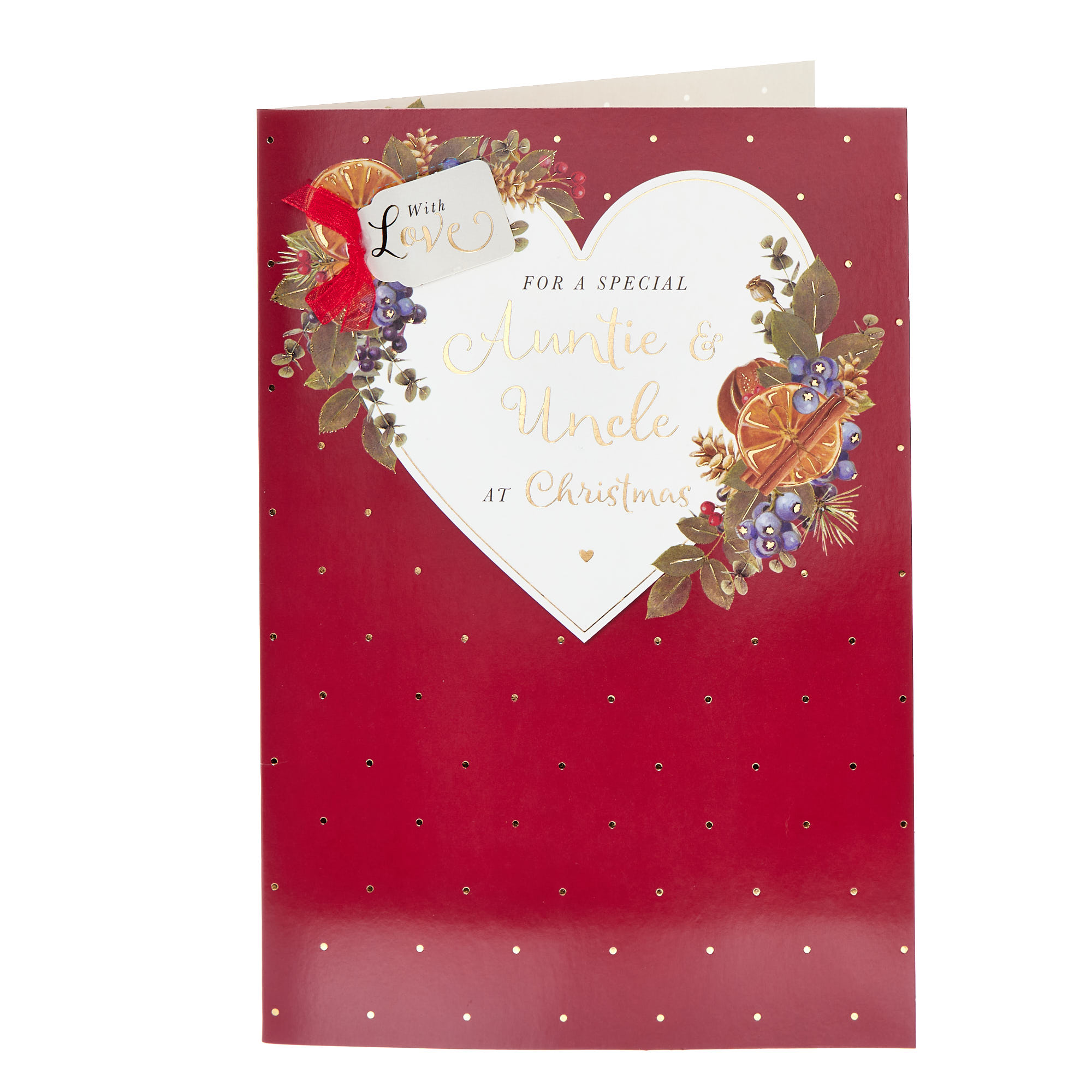 Auntie & Uncle Heart Christmas Card