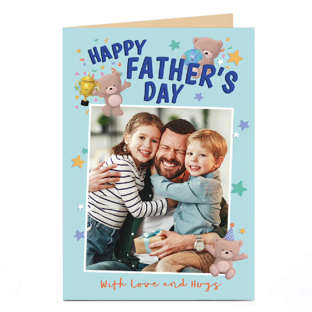 Personalised Father's Day Card Photo Card - HUGS - Love & Hugs