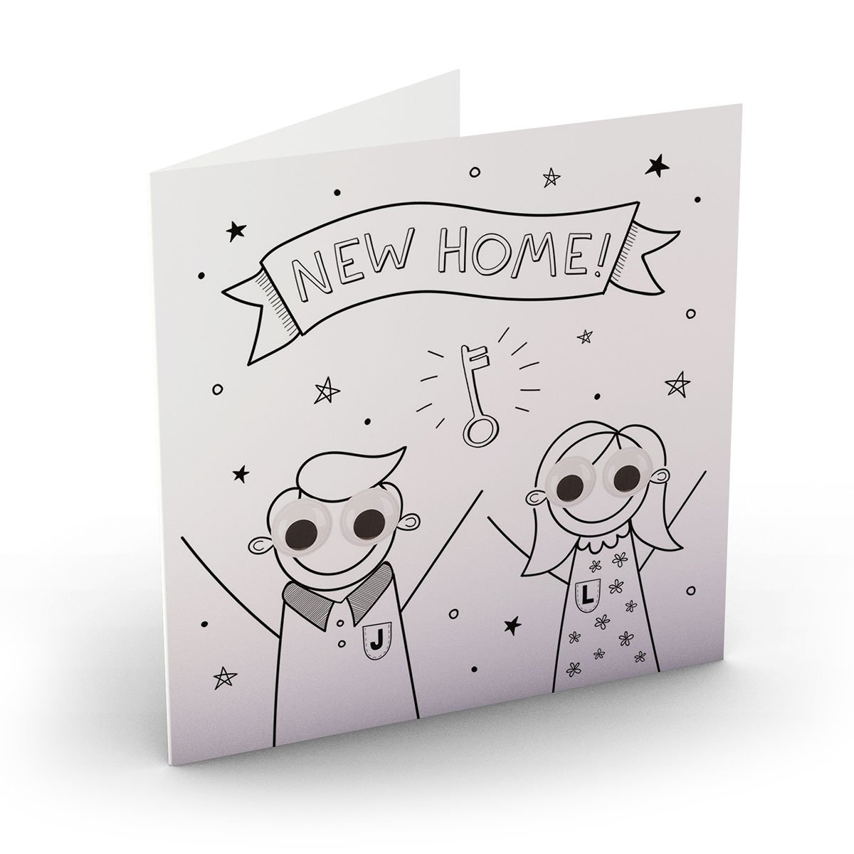 Personalised New Home Card - Stick Couple
