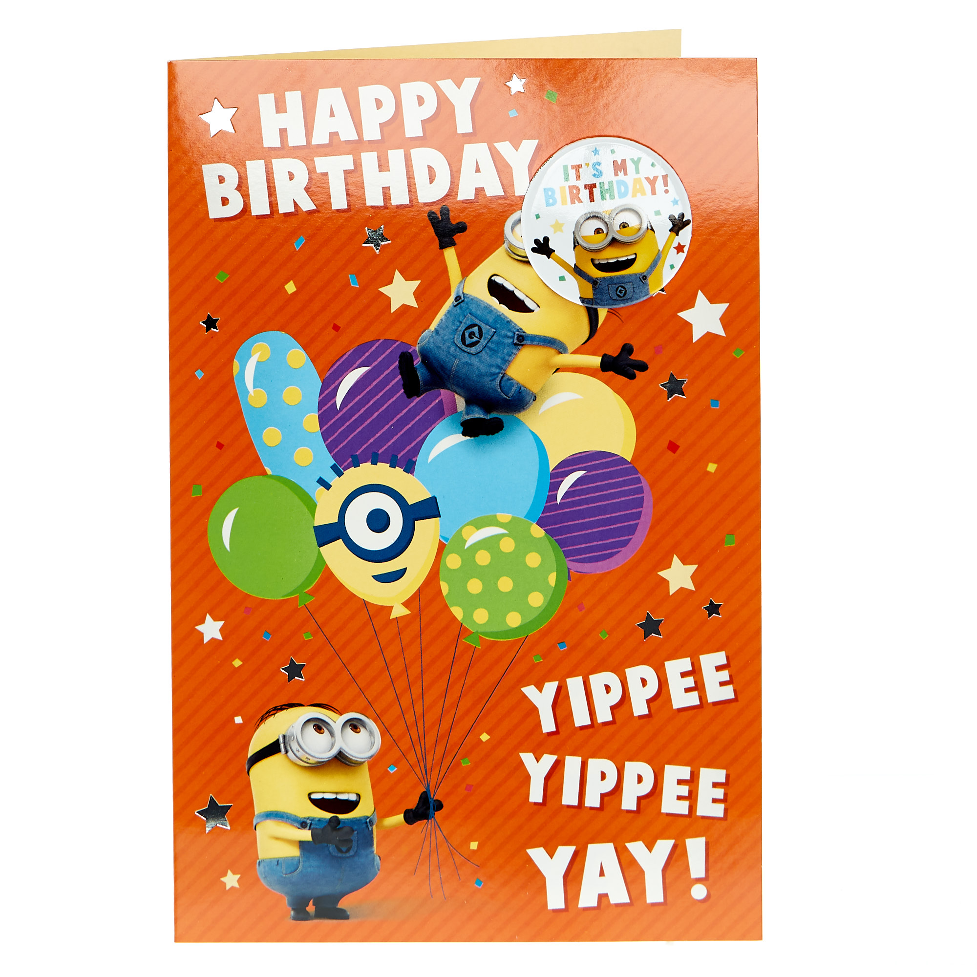 Minions Birthday Card With Badge