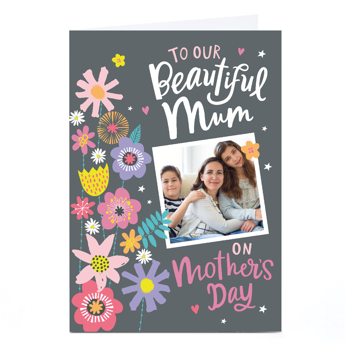 Personalised Ebony Newton Mother's Day Card - Beautiful Mum Floral