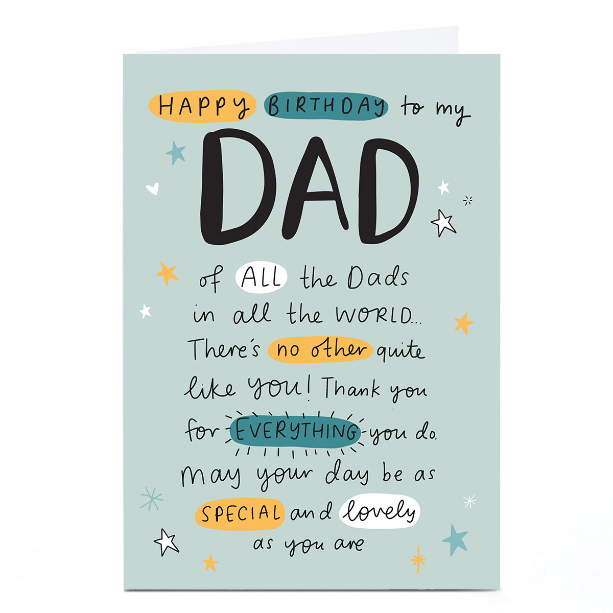 Birthday Card - No Other Quite Like You, Dad