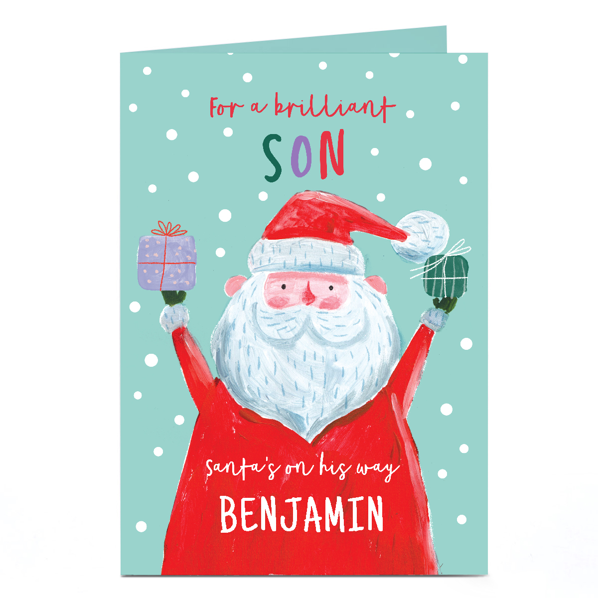 Personalised Christmas Card - For a Brilliant Son