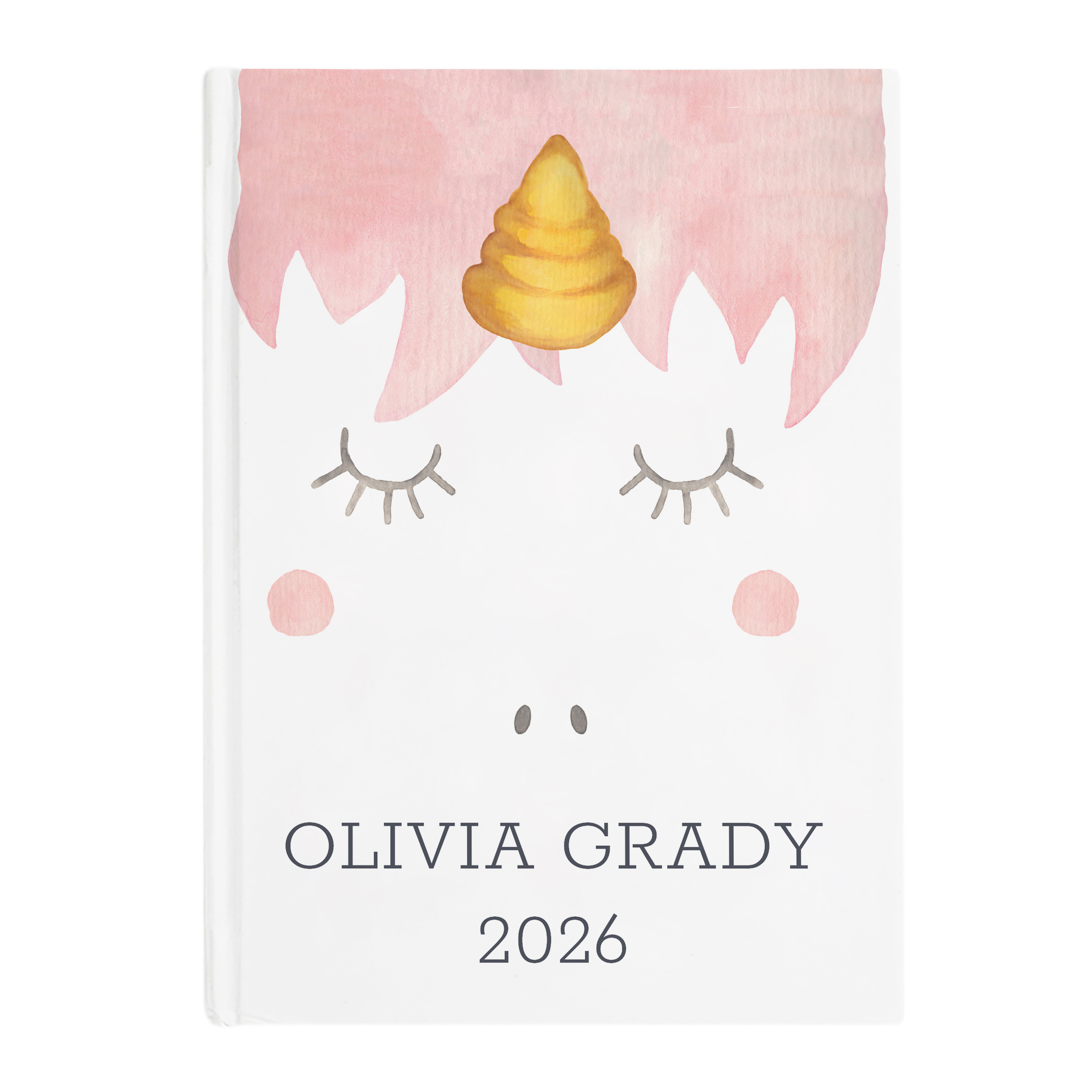 Personalised Diary - Watercolour Unicorn