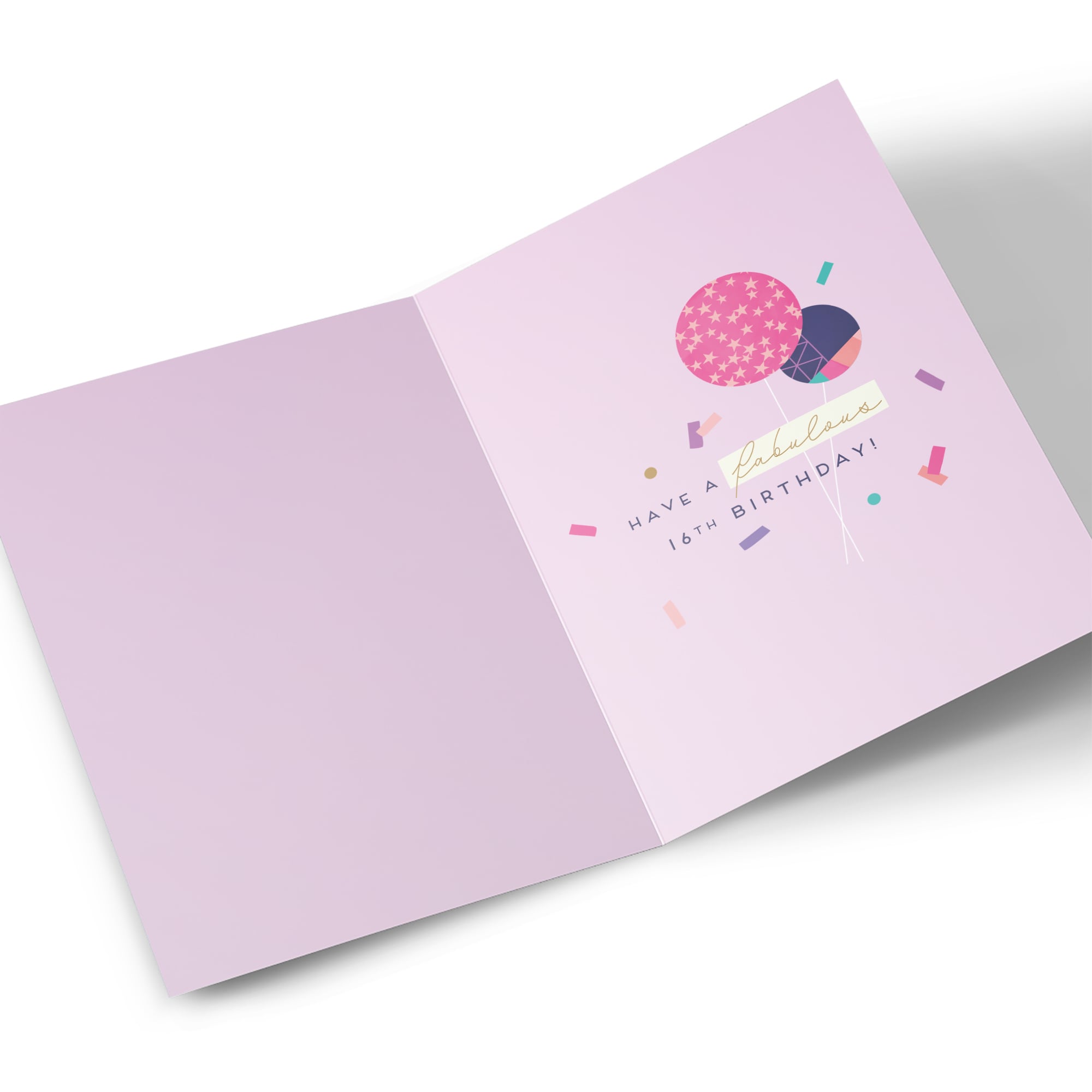 16th Birthday Card - Sweet 16 Pink Confetti