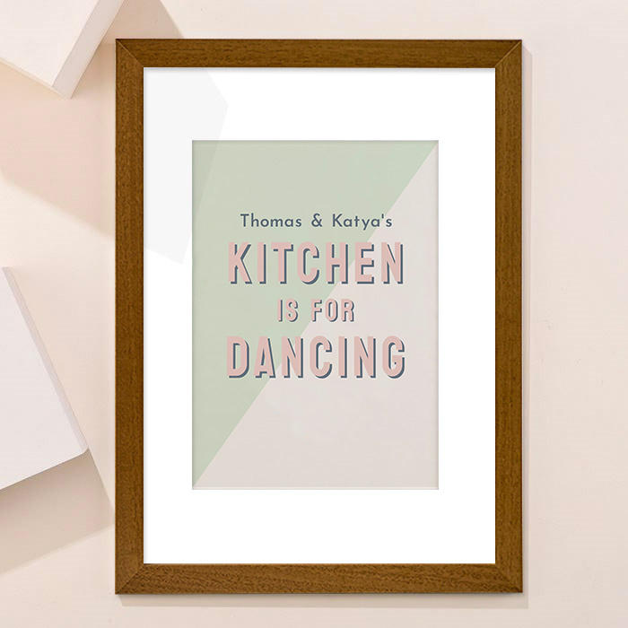 Personalised Kitchen Is For Dancing Framed Wall Art - Names