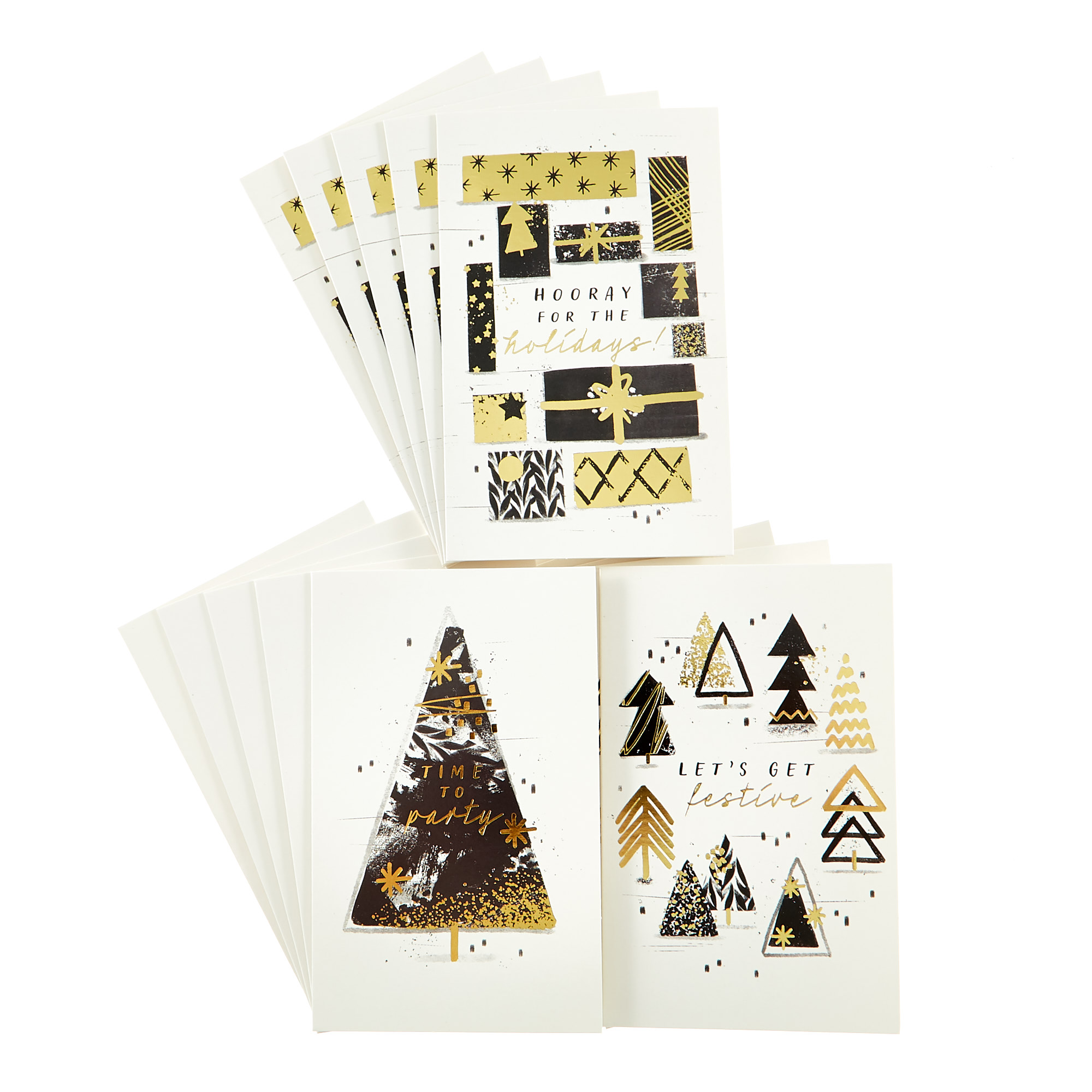 18 Charity Christmas Cards - Black & Gold (3 Designs)