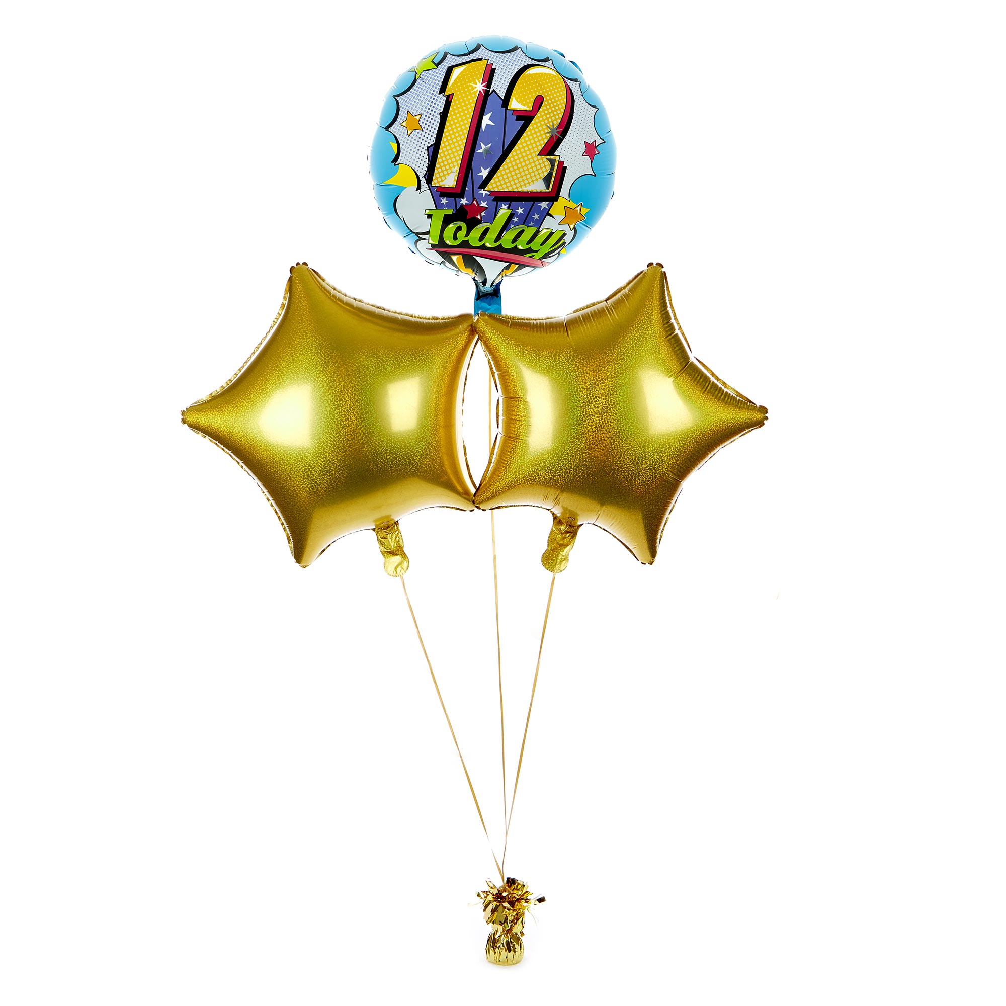 Pop Art 12 Today Birthday Balloon Bouquet - DELIVERED INFLATED!