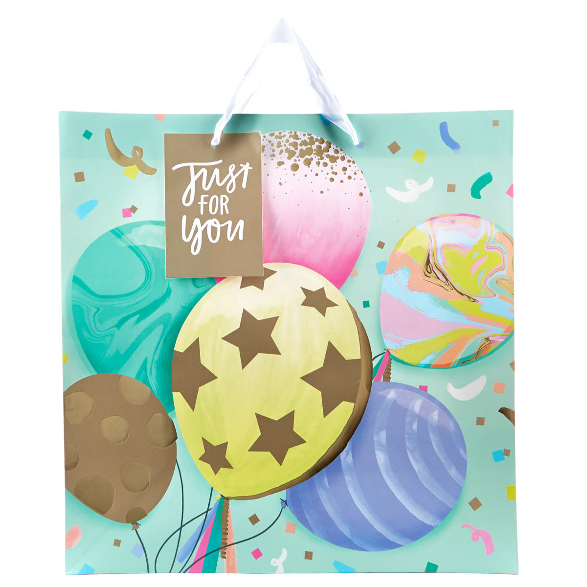 Extra Large Square Colourful Balloons Gift Bag