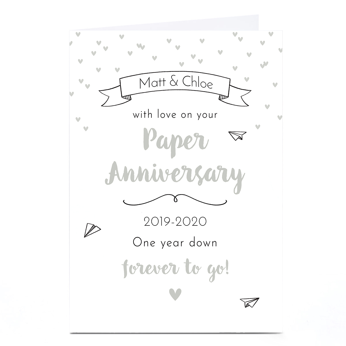 Personalised Anniversary Card - Paper Anniversary 