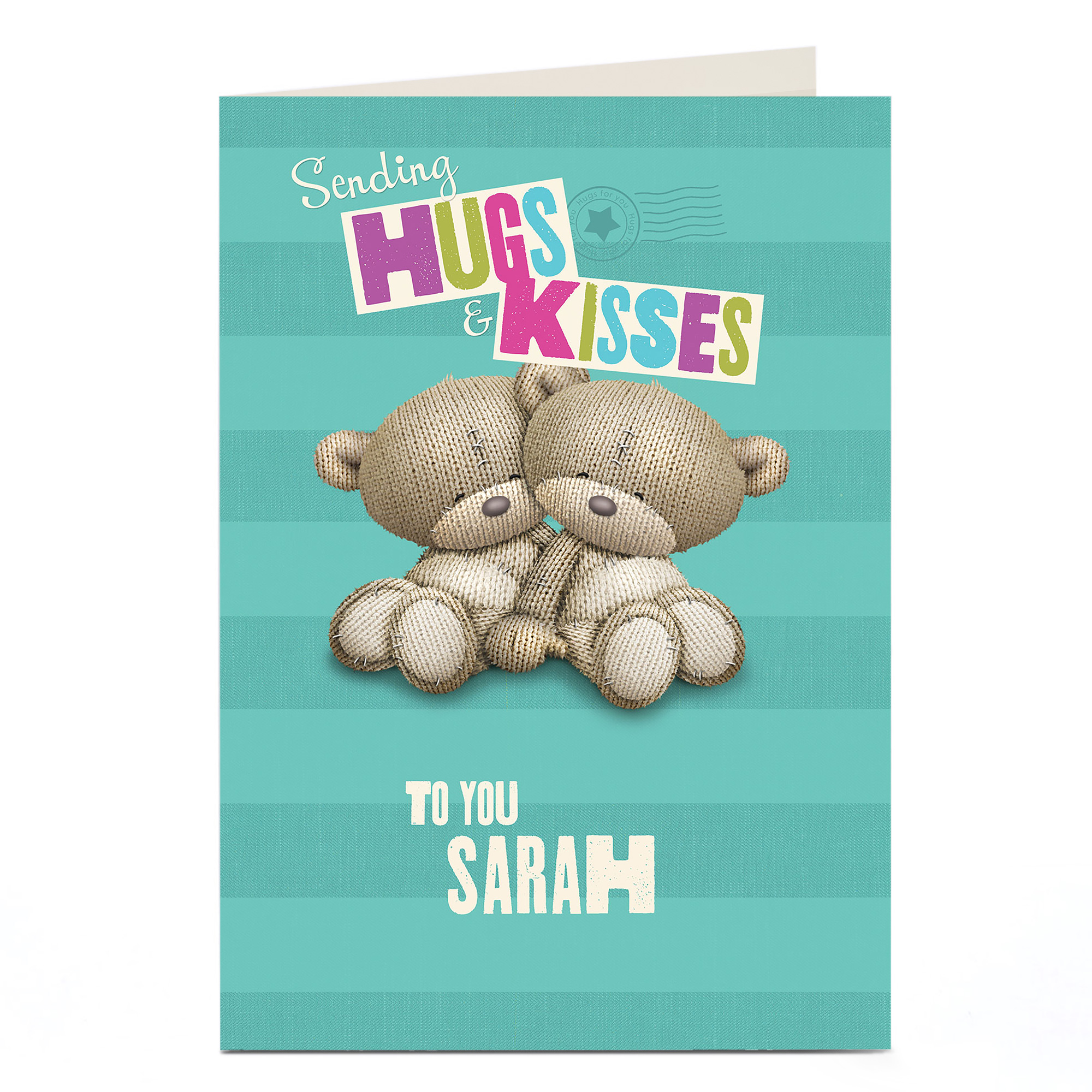 Buy Personalised Hugs Bear Card Sending Hugs And Kisses for GBP