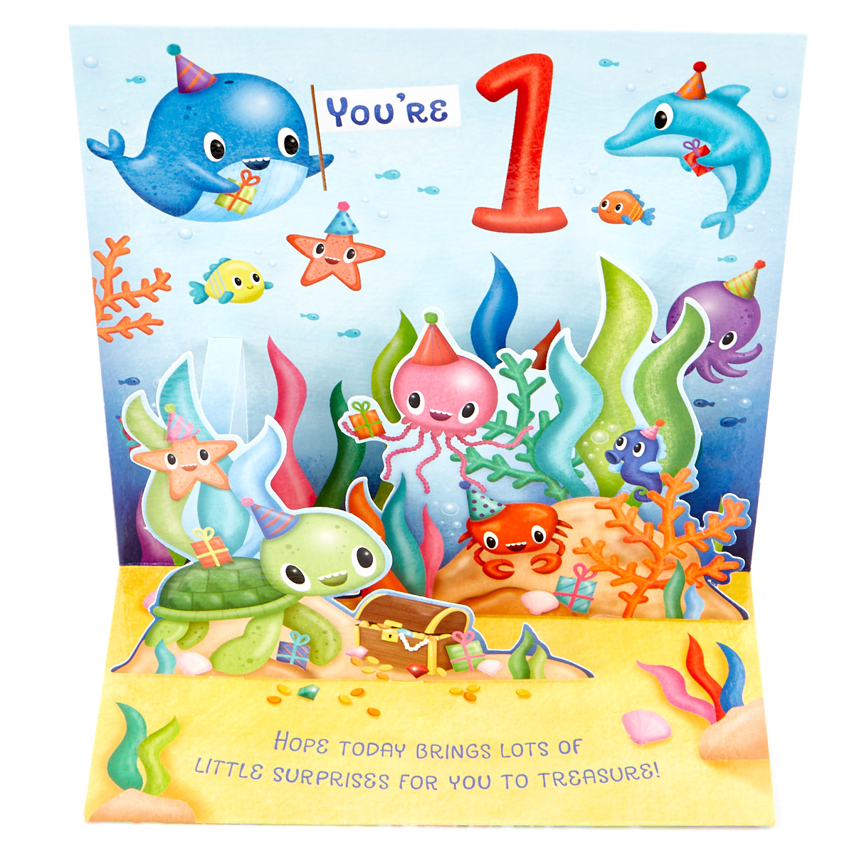 Boutique Collection 1st Birthday Pop-Up Card - Under The Sea