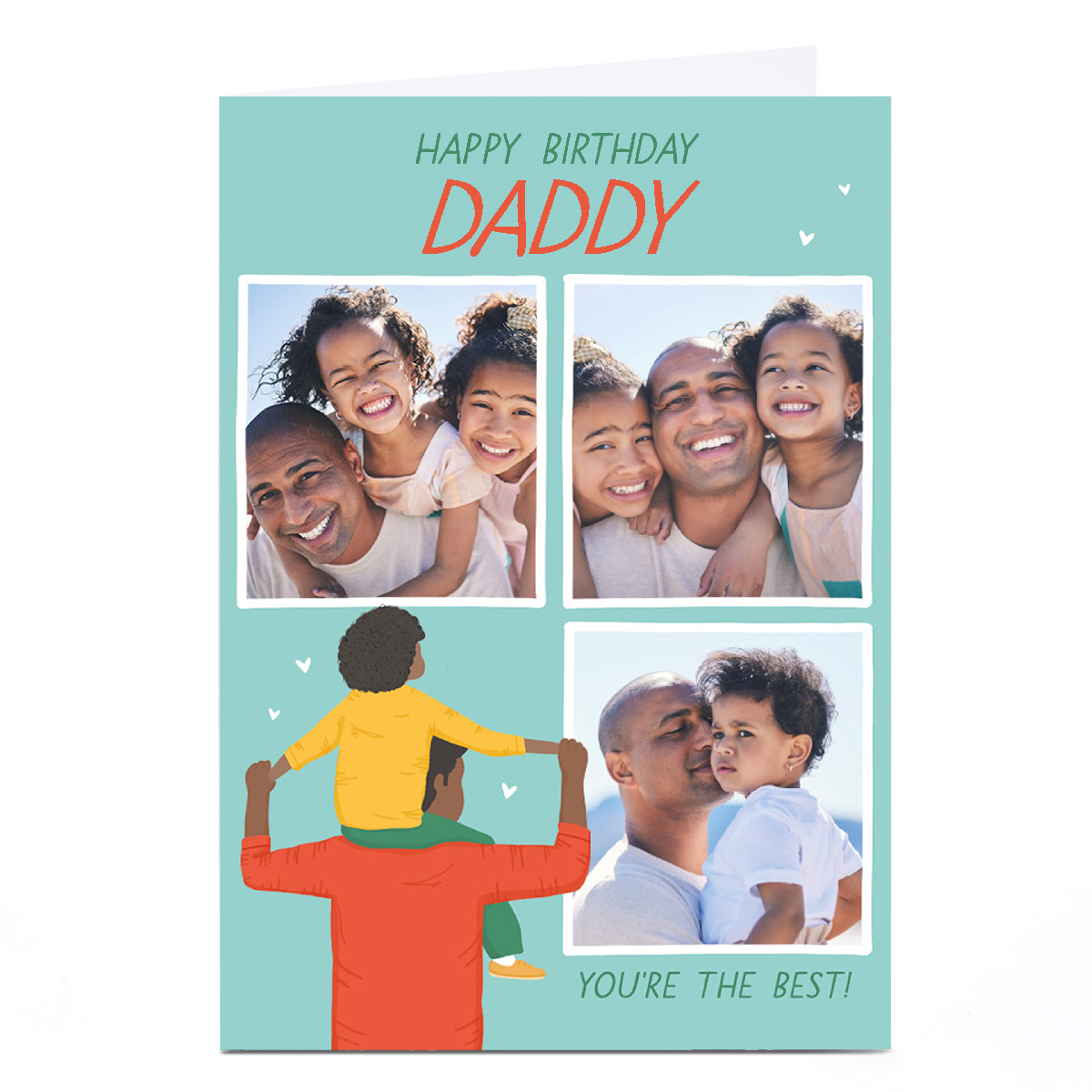 Photo Birthday Card - Daddy Piggyback, You're the Best!