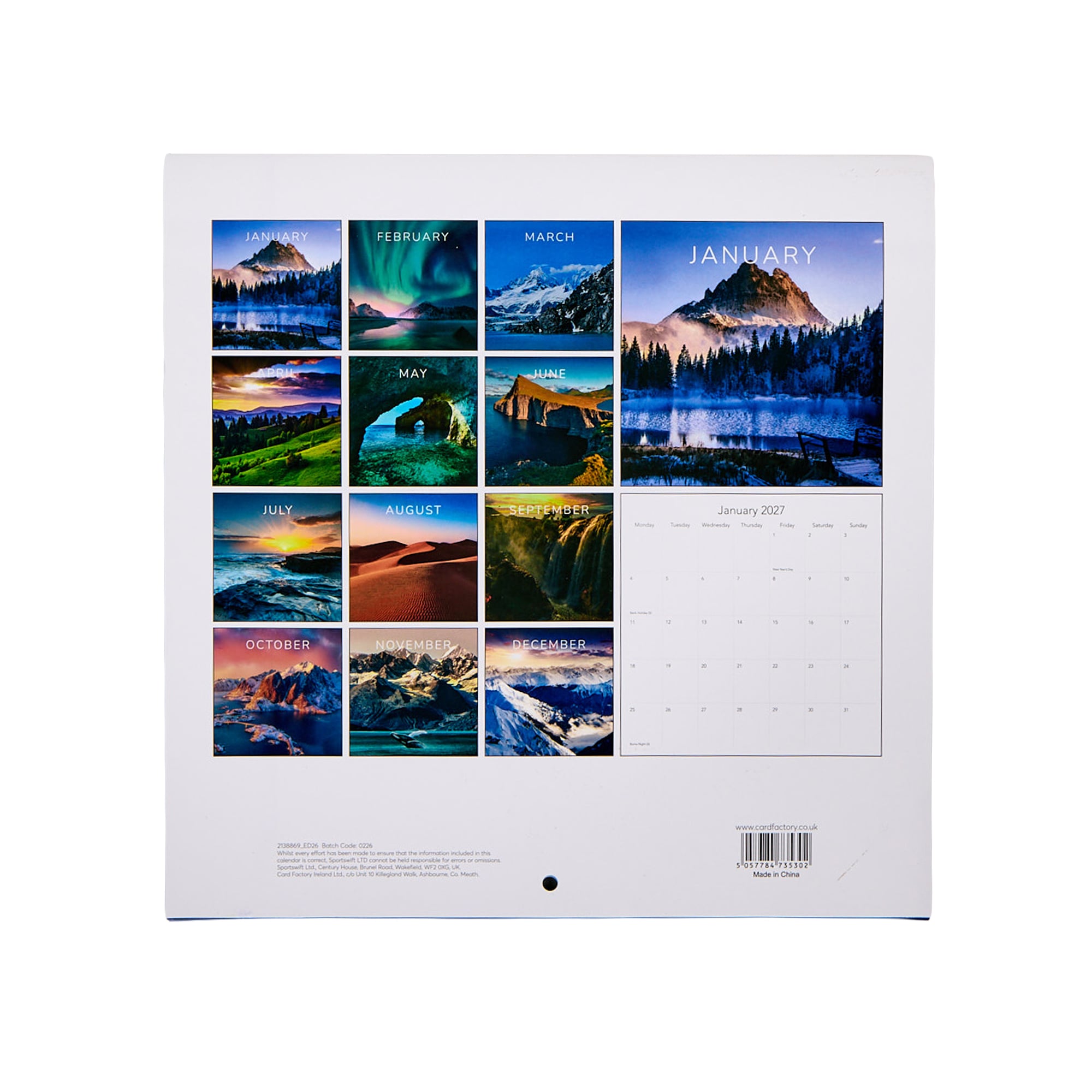 Beautiful World 2027 Square Wall Calendar