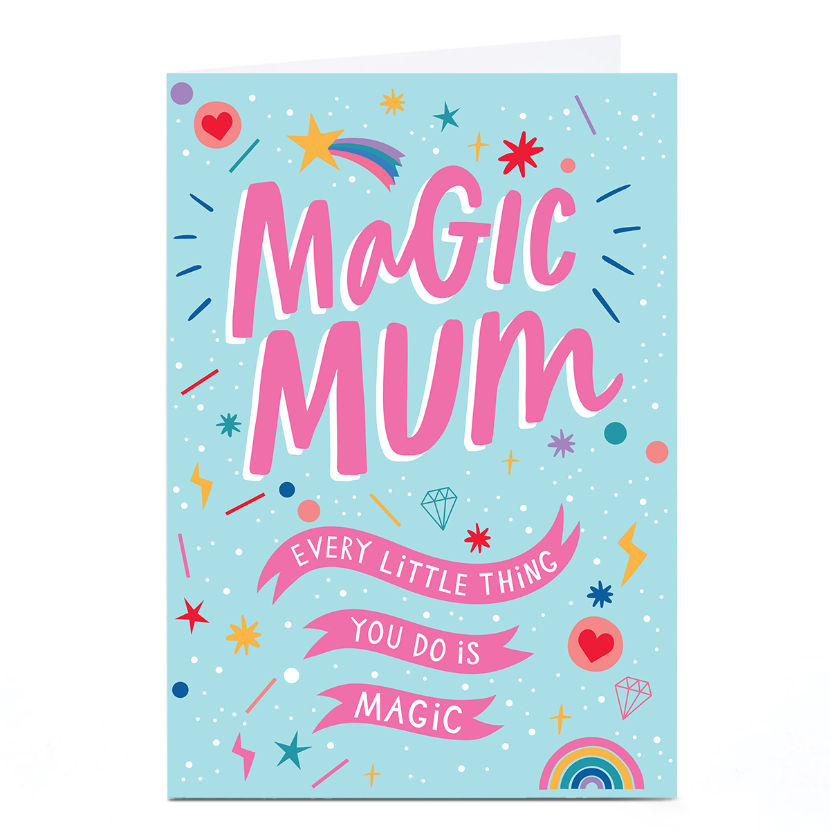 Personalised Ebony Newton Mother's Day Card- Dotty Black Magic Mum