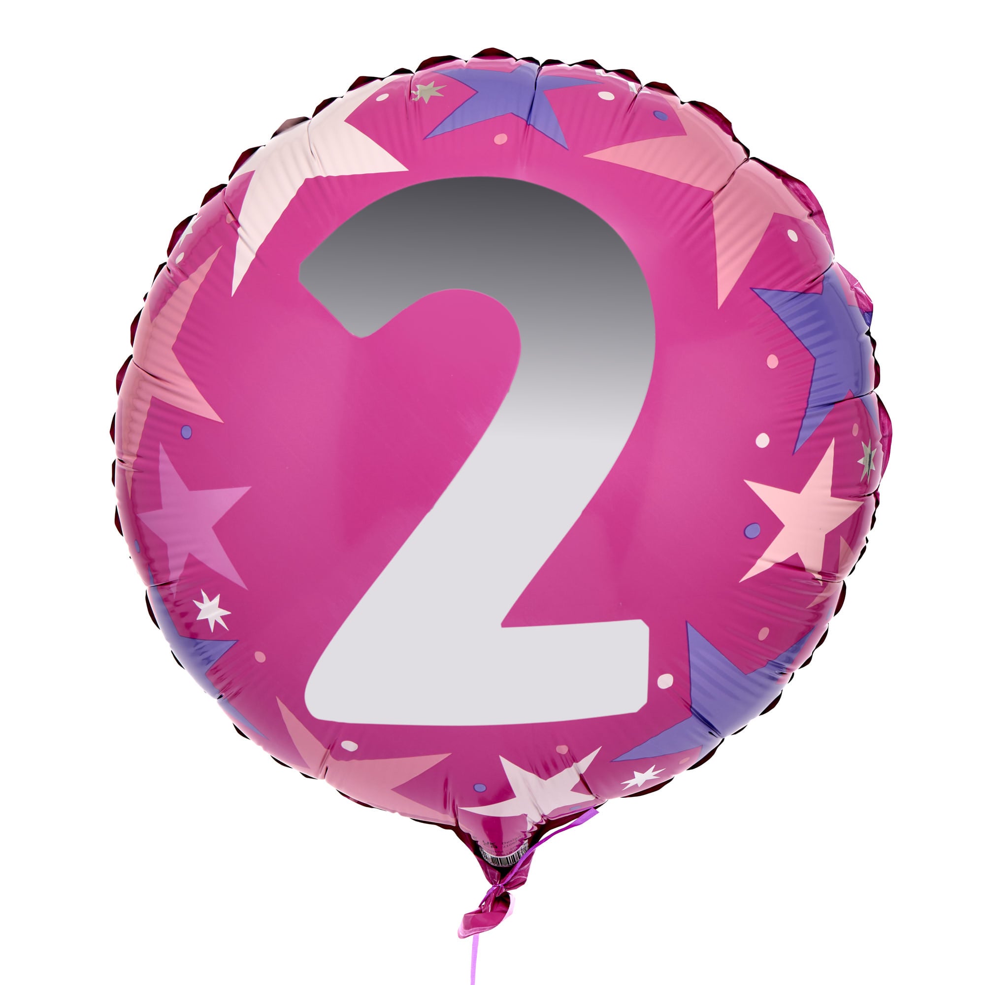 Pink Stars 2nd Birthday 18-Inch Foil Helium Balloon