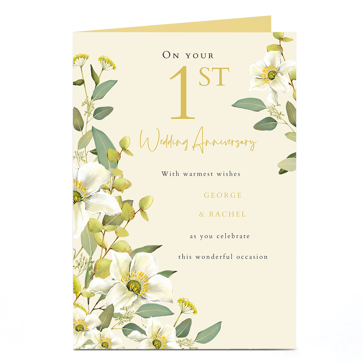 Personalised 1st Anniversary Card - This Wonderful Occasion