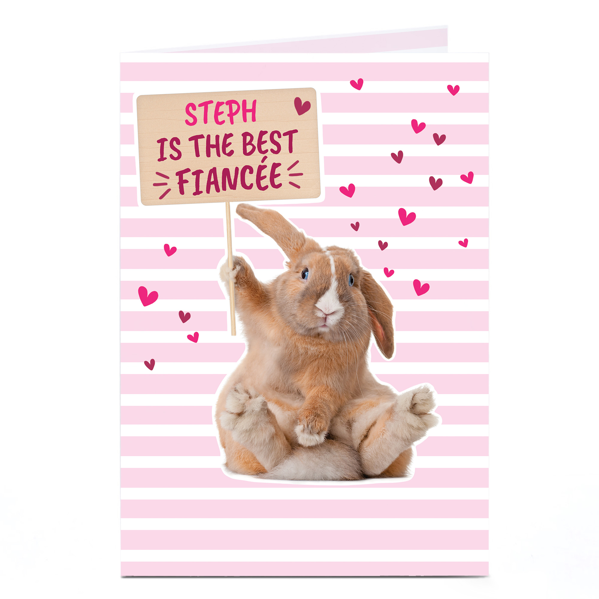 Personalised Card - Cute Rabbit Best Fiancee