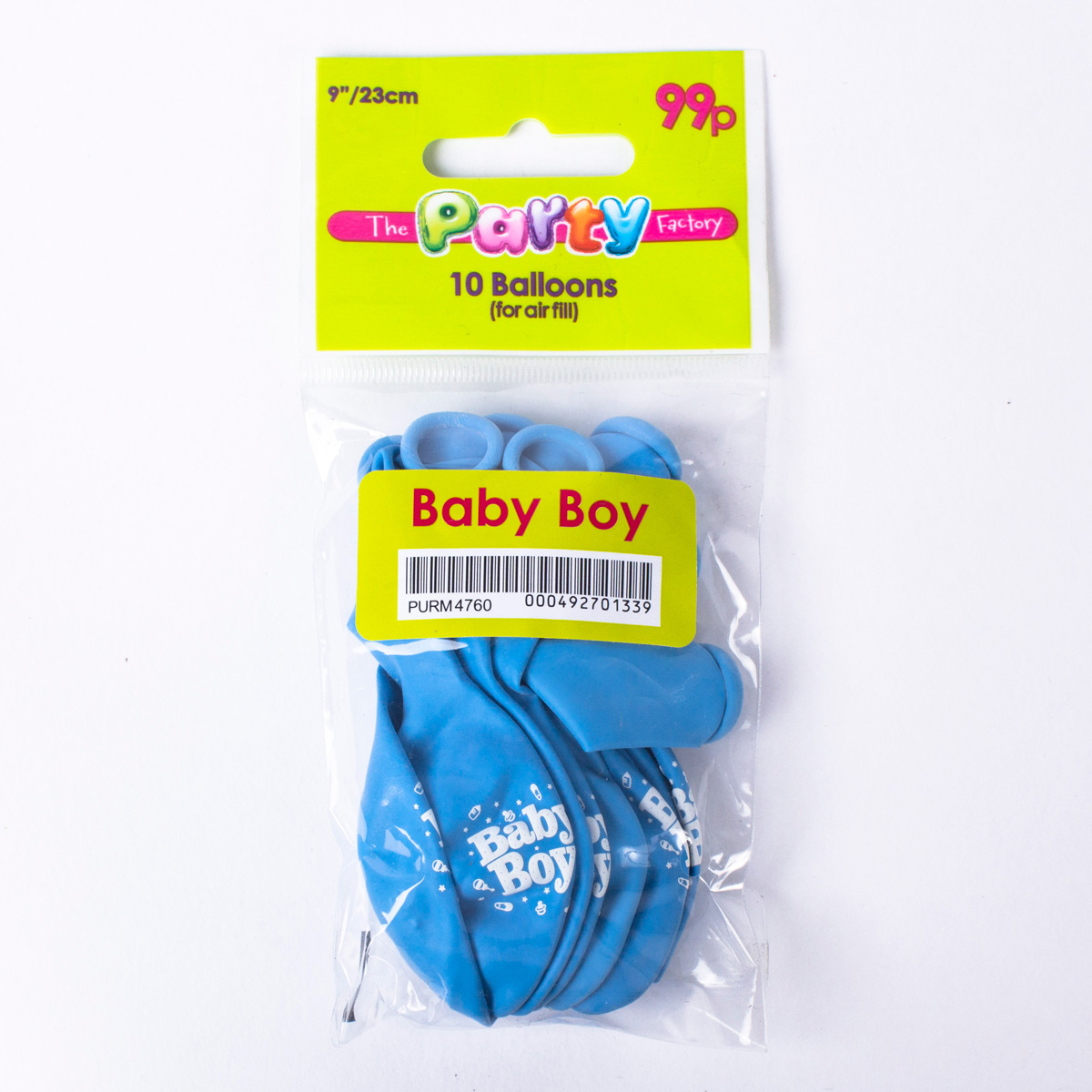 Blue Baby Boy Small Air-fill Latex Balloons - Pack Of 10